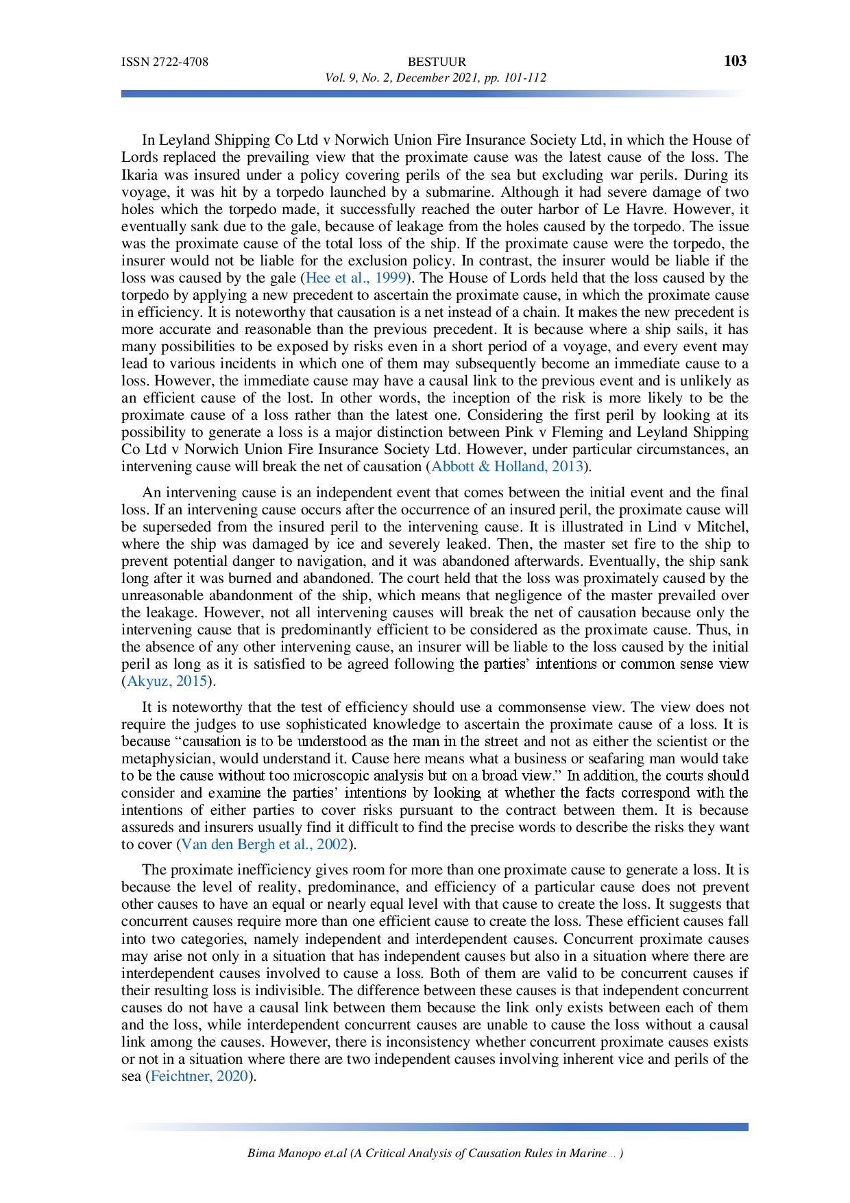 juris A Critical Analysis of Causation Rules in Marine Insurance