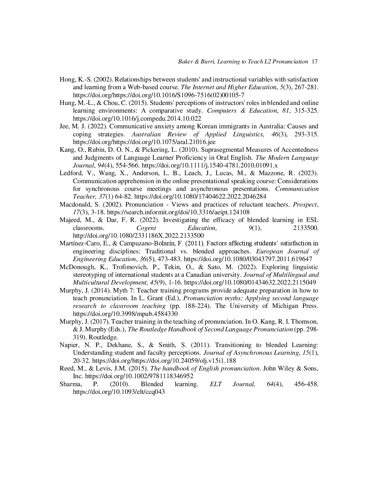 juris Learning To Teach L2 Pronunciation Via Online And Blended On Campus Coursework