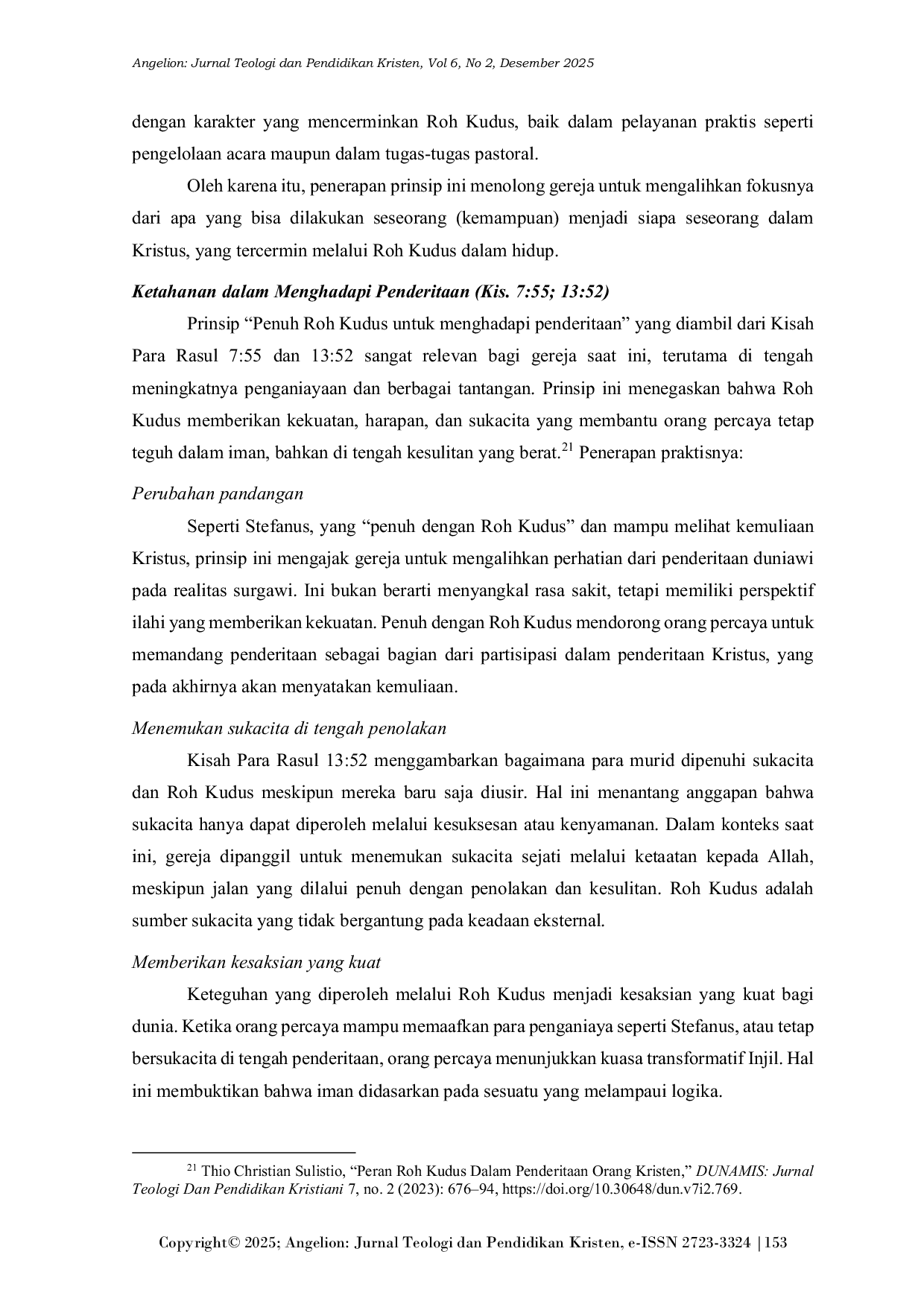 JURIS Analisis Frasa Penuh Roh dalam Berbagai Peristiwa di Kisah Para Rasul dan Penerapan Prinsip prinsip Teologisnya pada Masa Kini