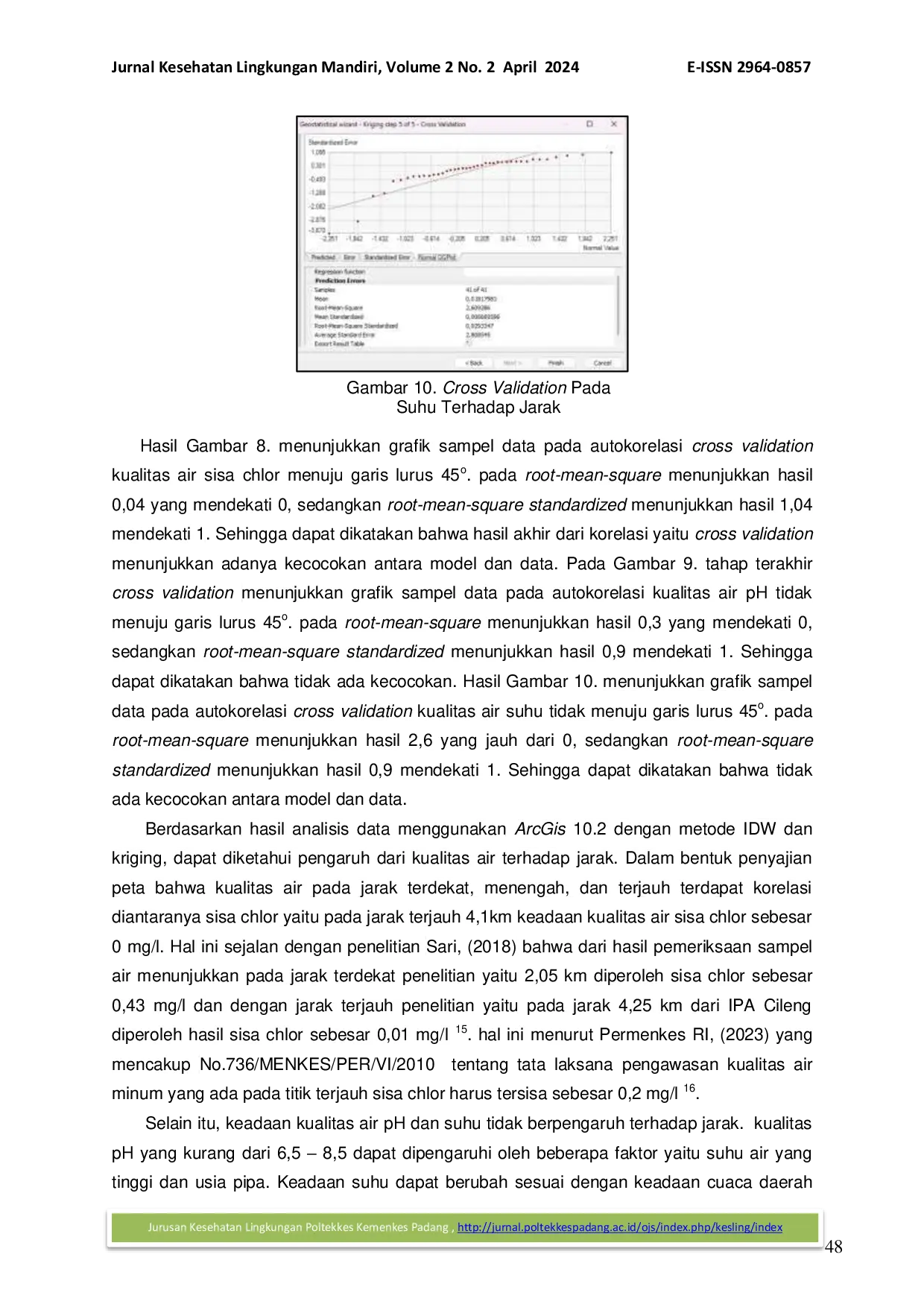 JURIS Pemetaan Kualitas Air pada Rumah Pelanggan yang Dilayani PDAM Sleman Unit Nogotirto Tahun 2023