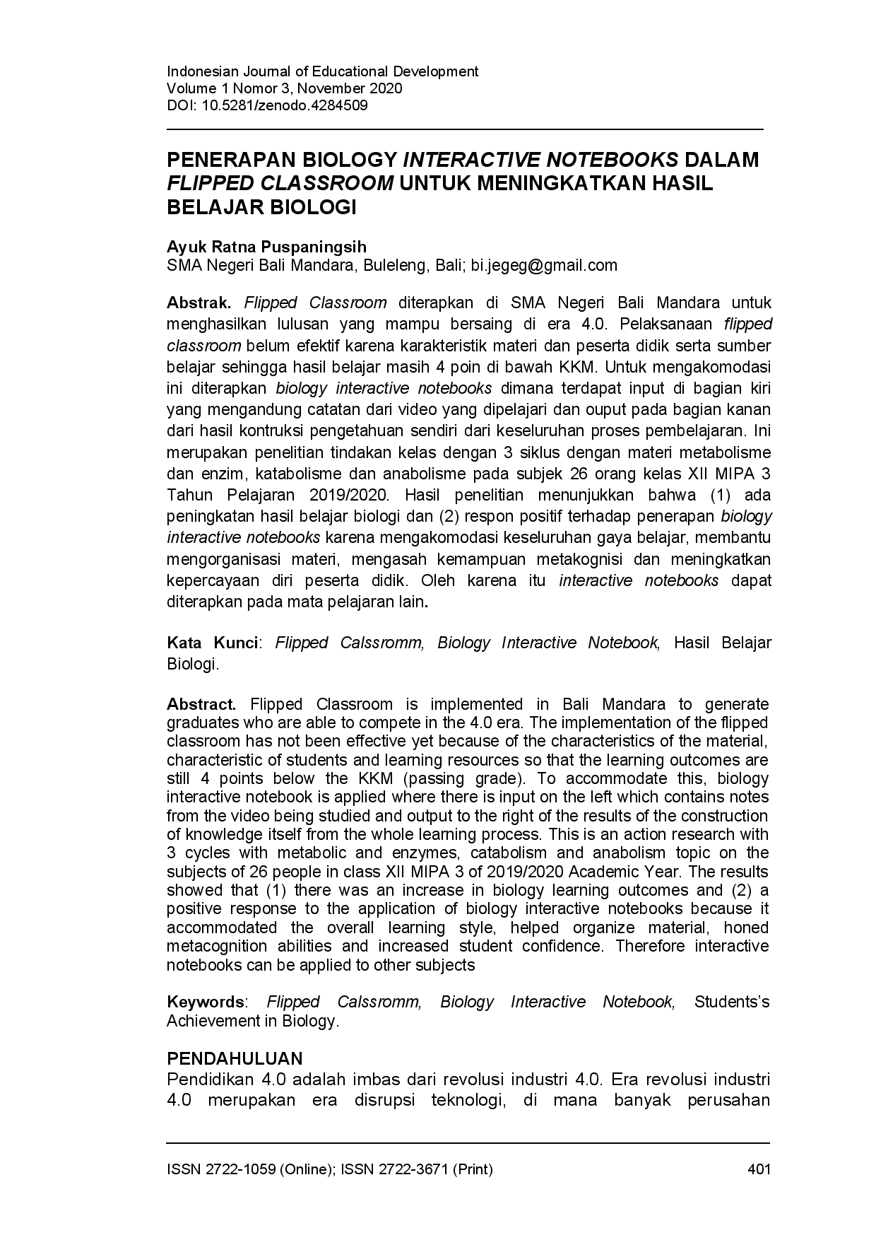 juris Penerapan biology interactive notebooks dalam flipped classroom untuk meningkatkan hasil belajar biologi