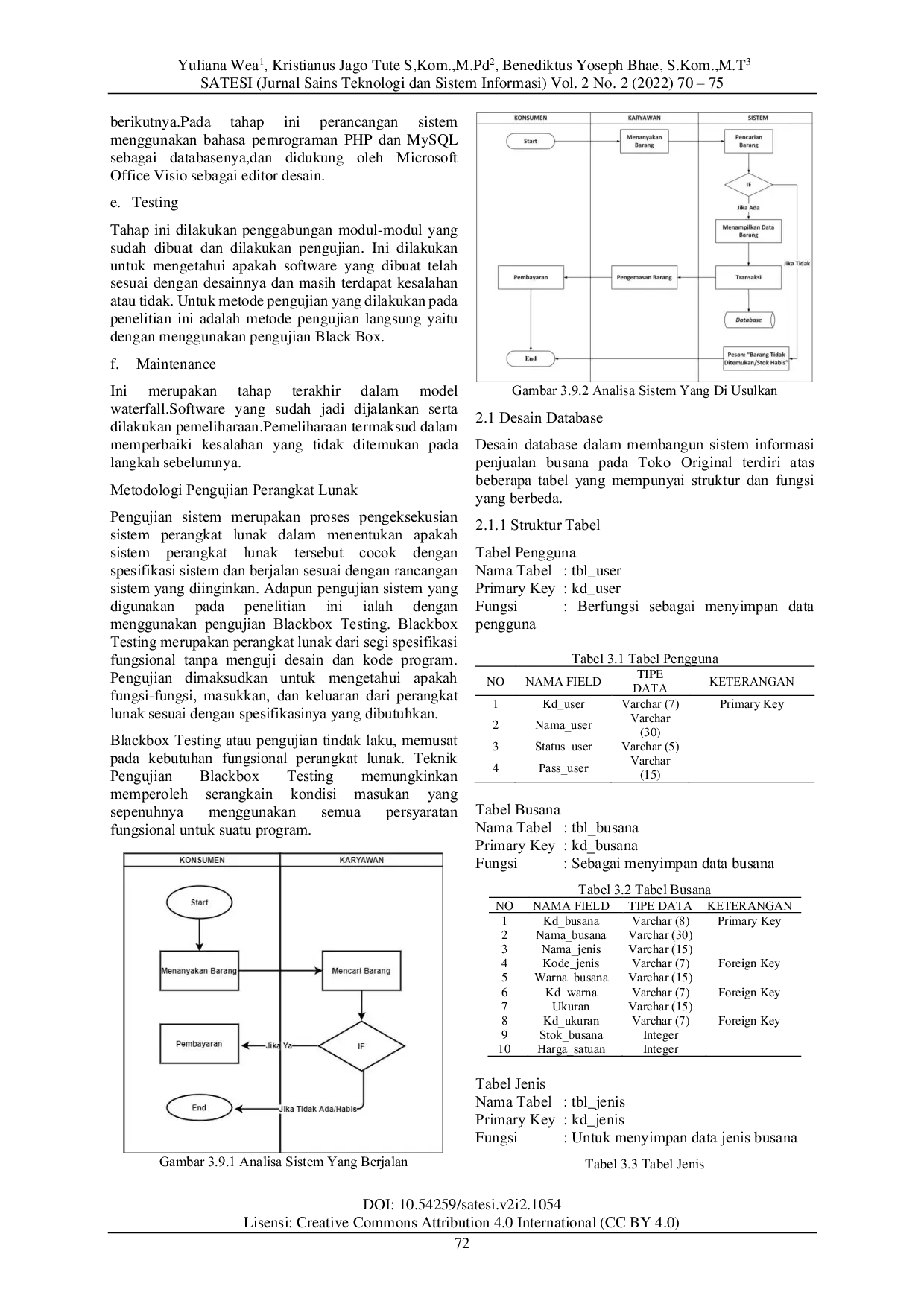 JURIS Perancangan Sistem Informasi Penjualan Busana Menggunakan Visual Basic Studi Kasus Toko Original