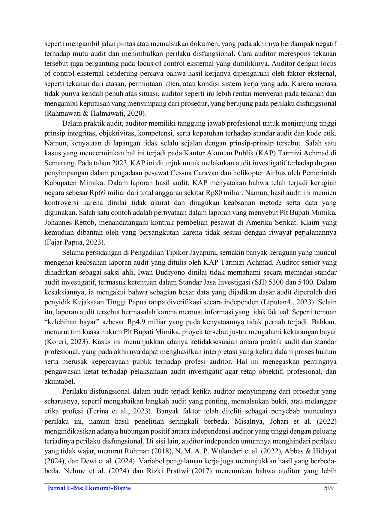 JURIS Perilaku Disfungsional Audit Pada Kantor Akuntan Publik di Jawa Tengah