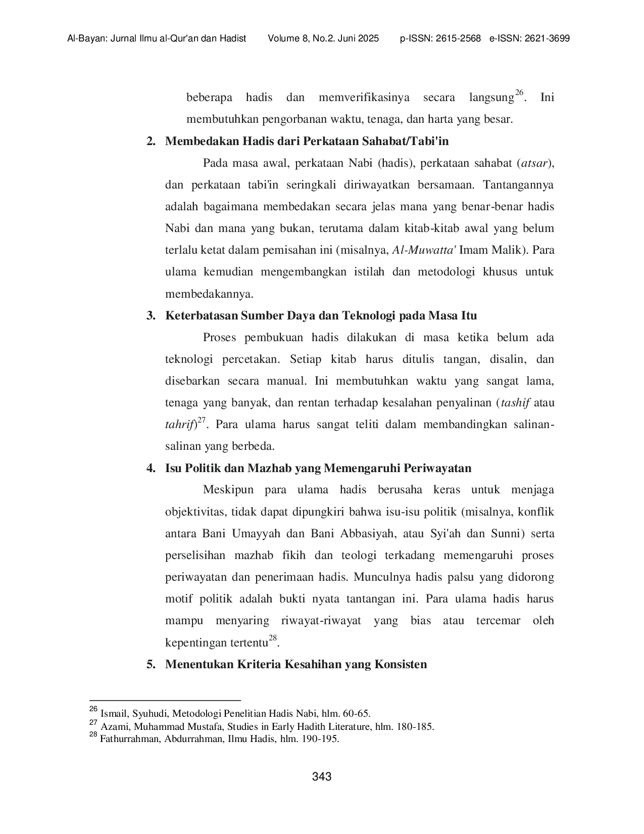 JURIS Kodifikasi Hadis Pada Abad Awal Islam Peran Ulama Dan Perkembangan Metodologis