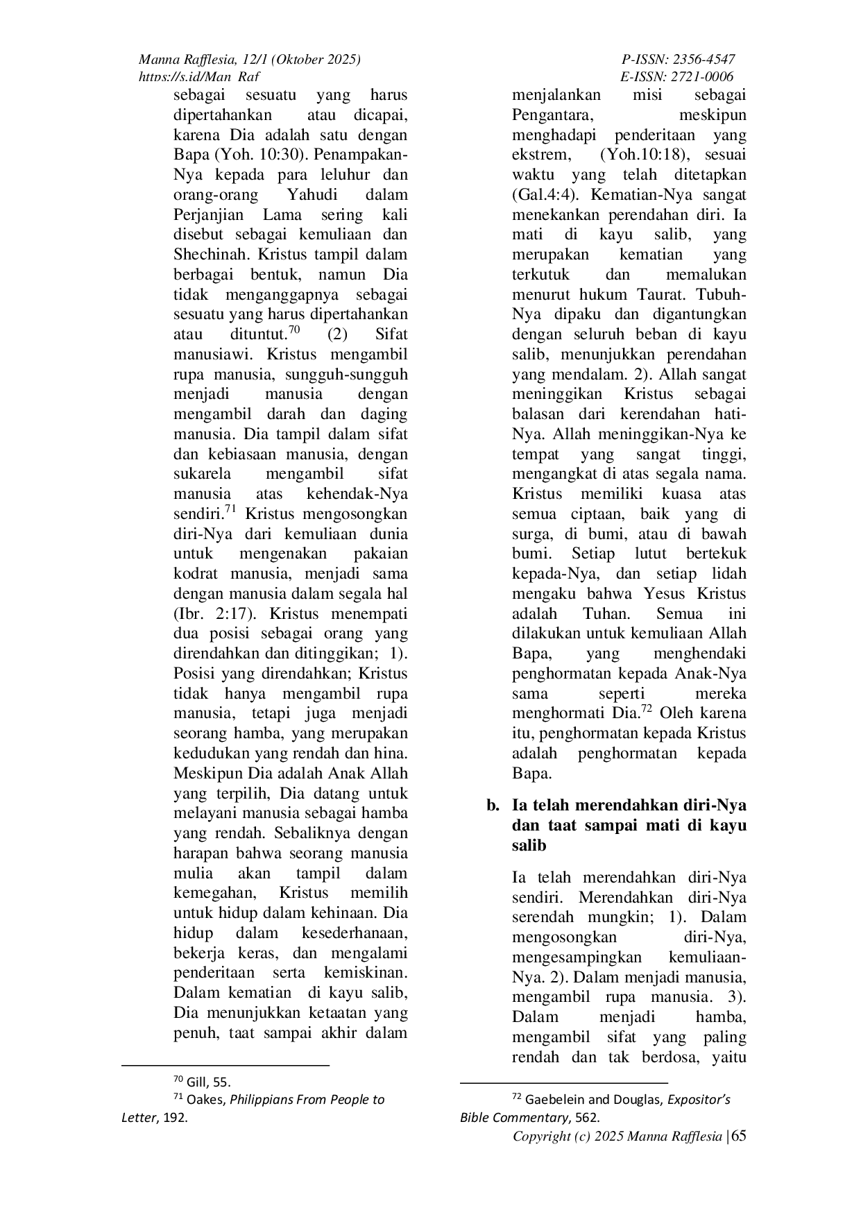 JURIS INKARNASI KRISTUS SEBAGAI POLA HIDUP ORANG PERCAYA MENURUT FILIPI 2 5 8