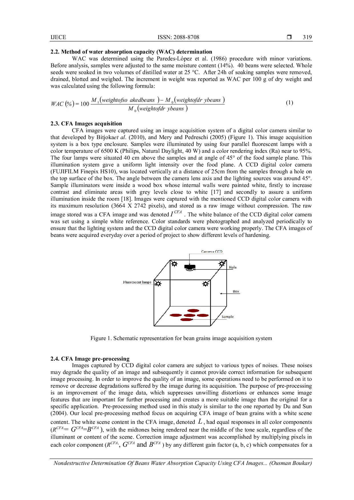 JURIS Nondestructive Determination Of Beans Water Absorption Capacity Using CFA Images Analysis For Hard To Cook Evaluation