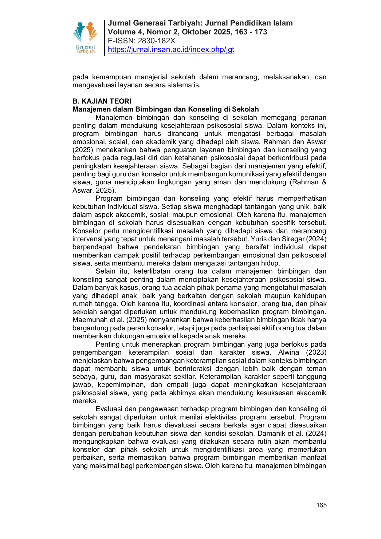 JURIS Manajemen Bimbingan dan Konseling Efektif untuk Kesejahteraan Psikososial Anak di Sekolah Dasar