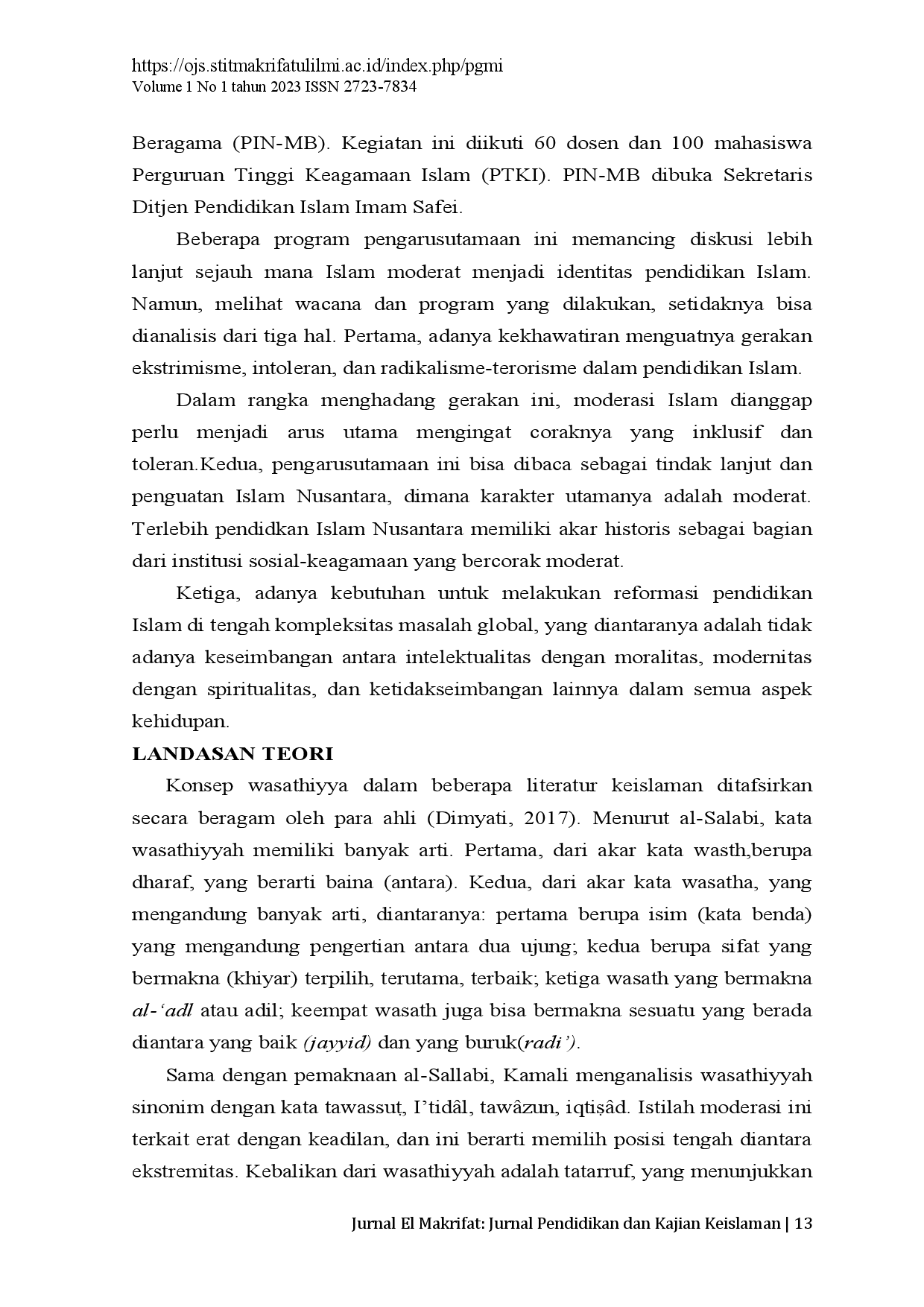 juris Konstruksi Moderasi Islam Islam Wasathiyyah Dalam Kurikulum Pendidikan Islam