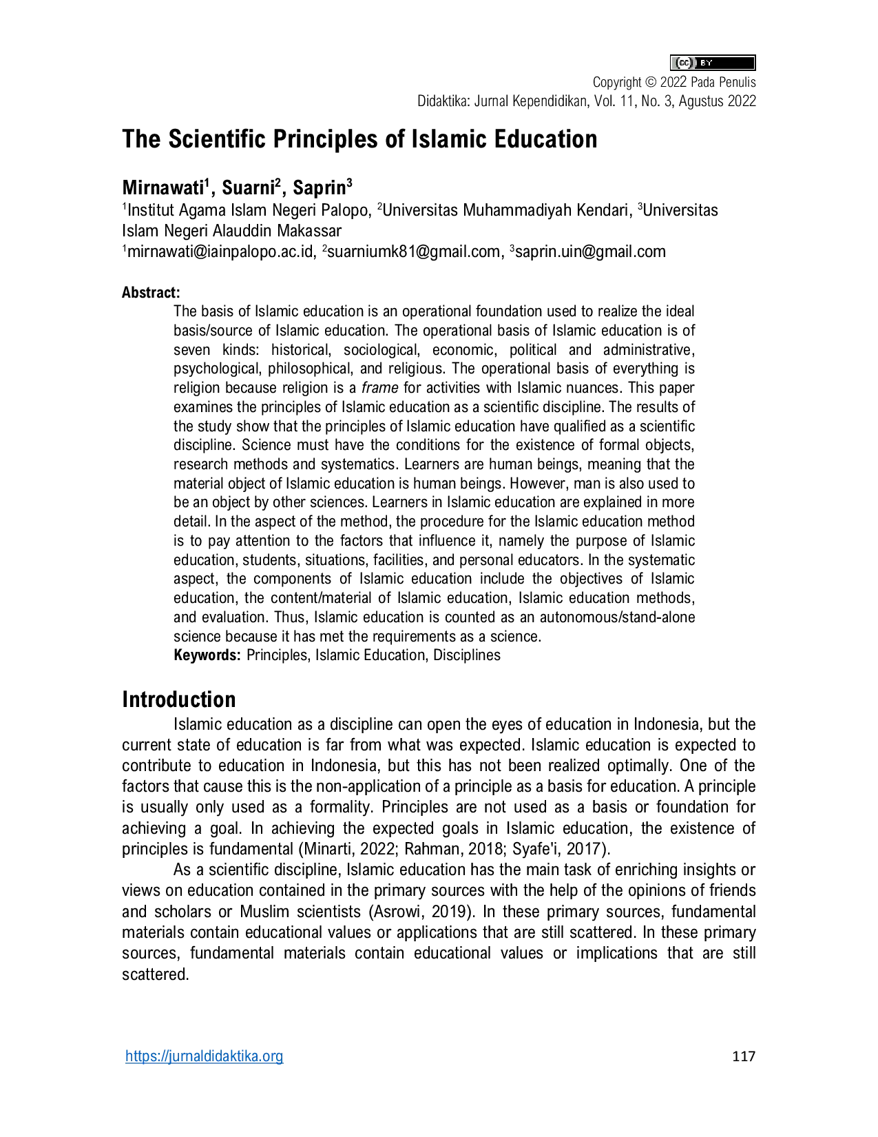 JURIS The Scientific Principles of Islamic Education