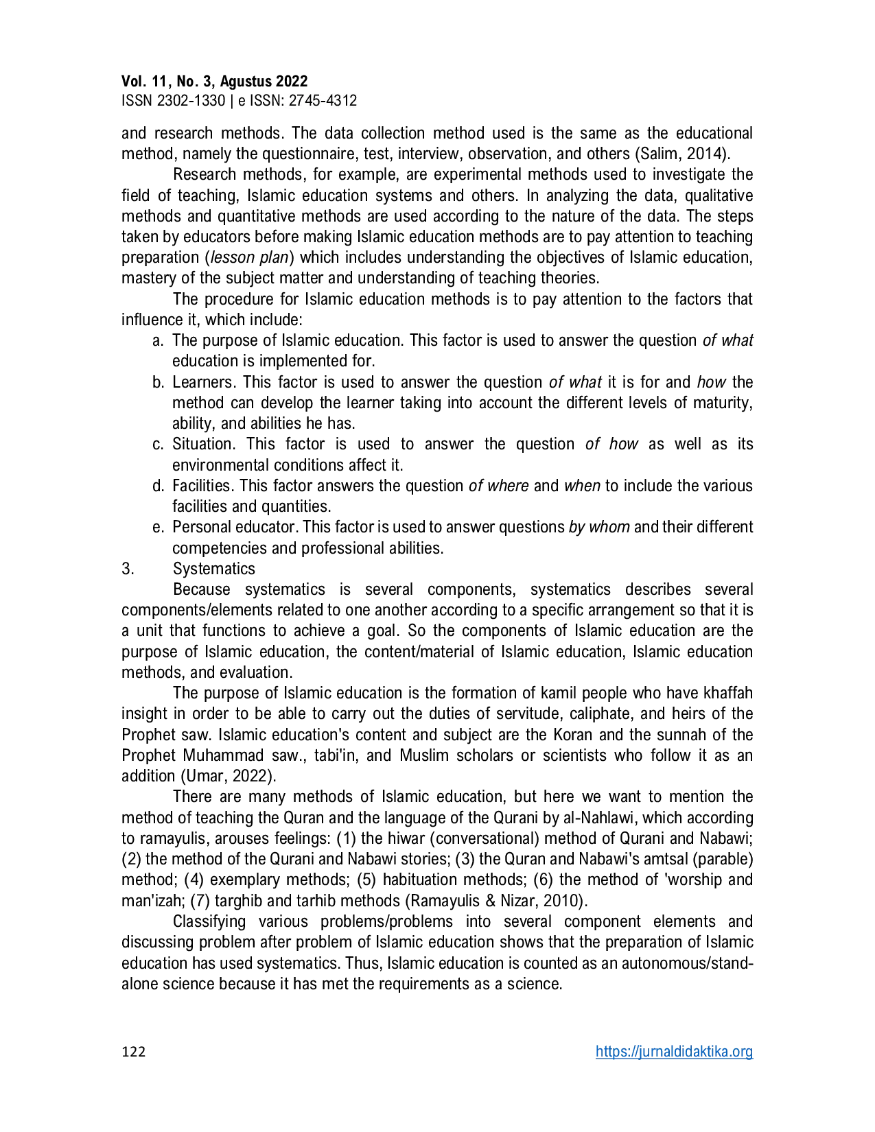 JURIS The Scientific Principles of Islamic Education