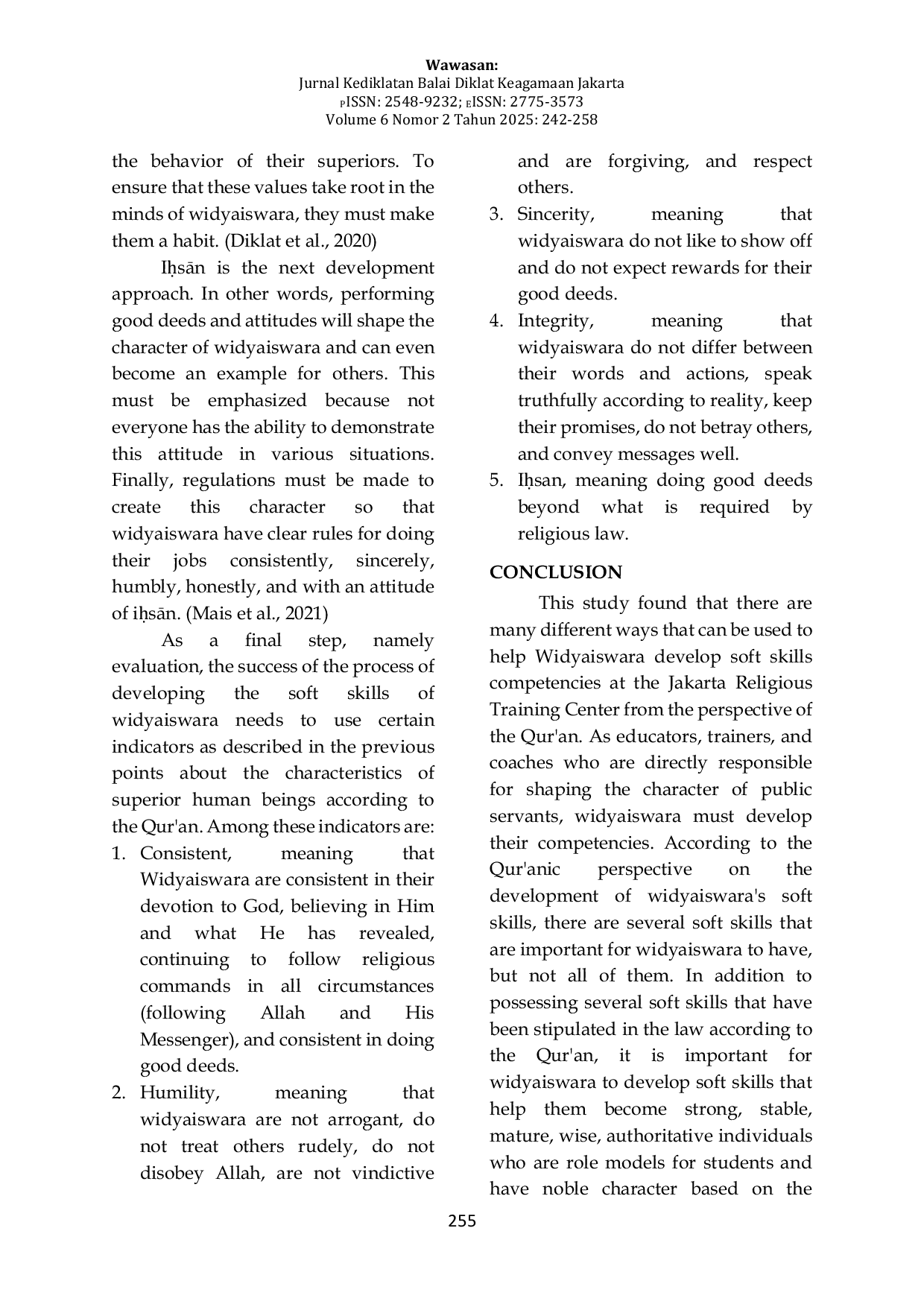 JURIS Strategic Development of Widyaiswara Soft Skills Rooted in Qur Anic Teachings at Jakarta S Religious Training Center