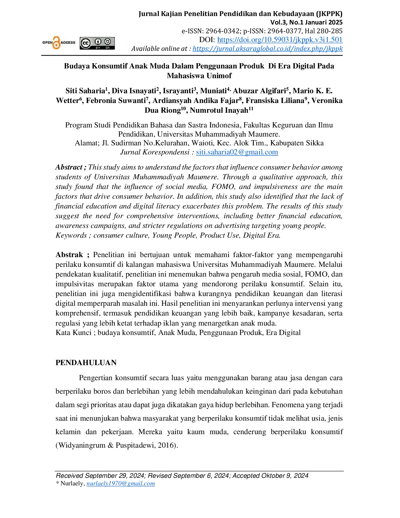 JURIS Budaya Konsumtif Anak Muda Dalam Penggunaan Produk Di Era Digital Pada Mahasiswa Unimof