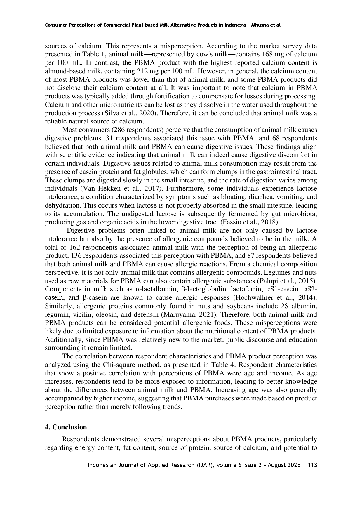 juris Consumer Perceptions of Commercial Plant based Milk Alternative Products in Indonesia