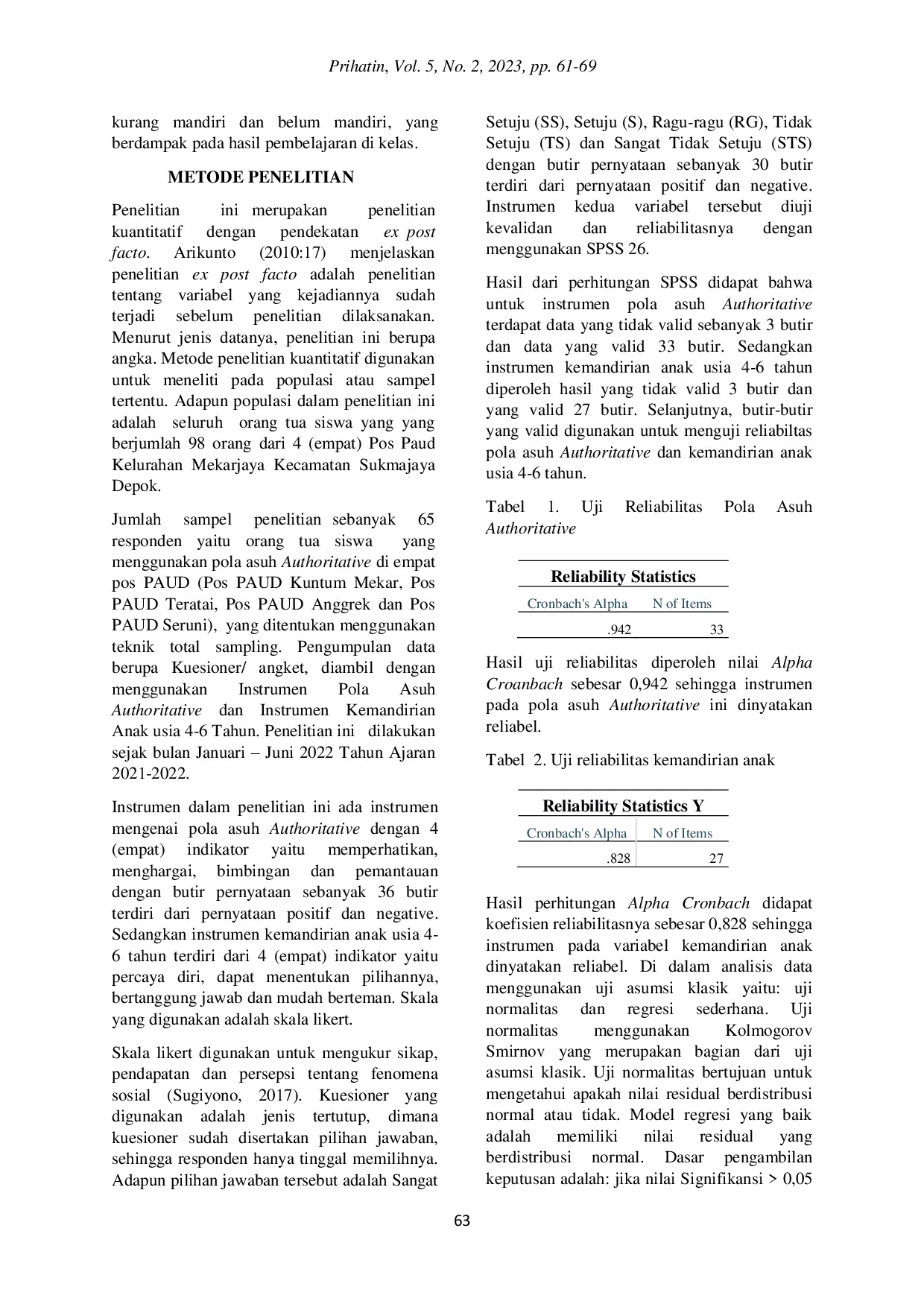 JURIS Pengaruh Pola Asuh Authoritative Terhadap Kemandirian Anak Usia 4 6 Tahun