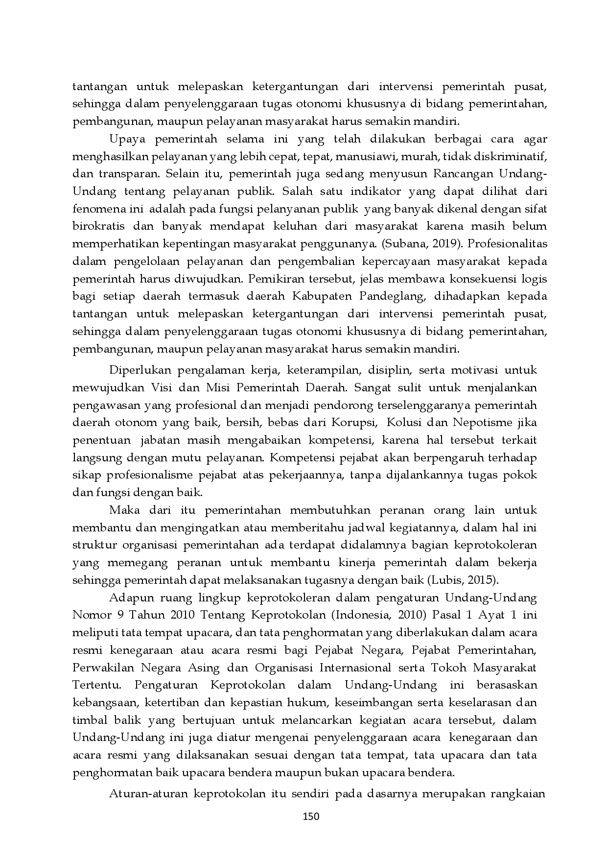 JURIS Evaluasi Kebijakan Tugas Pokok Dan Fungsi Bagian Protokol Sekretariat Daerah Kabupaten Pandeglang