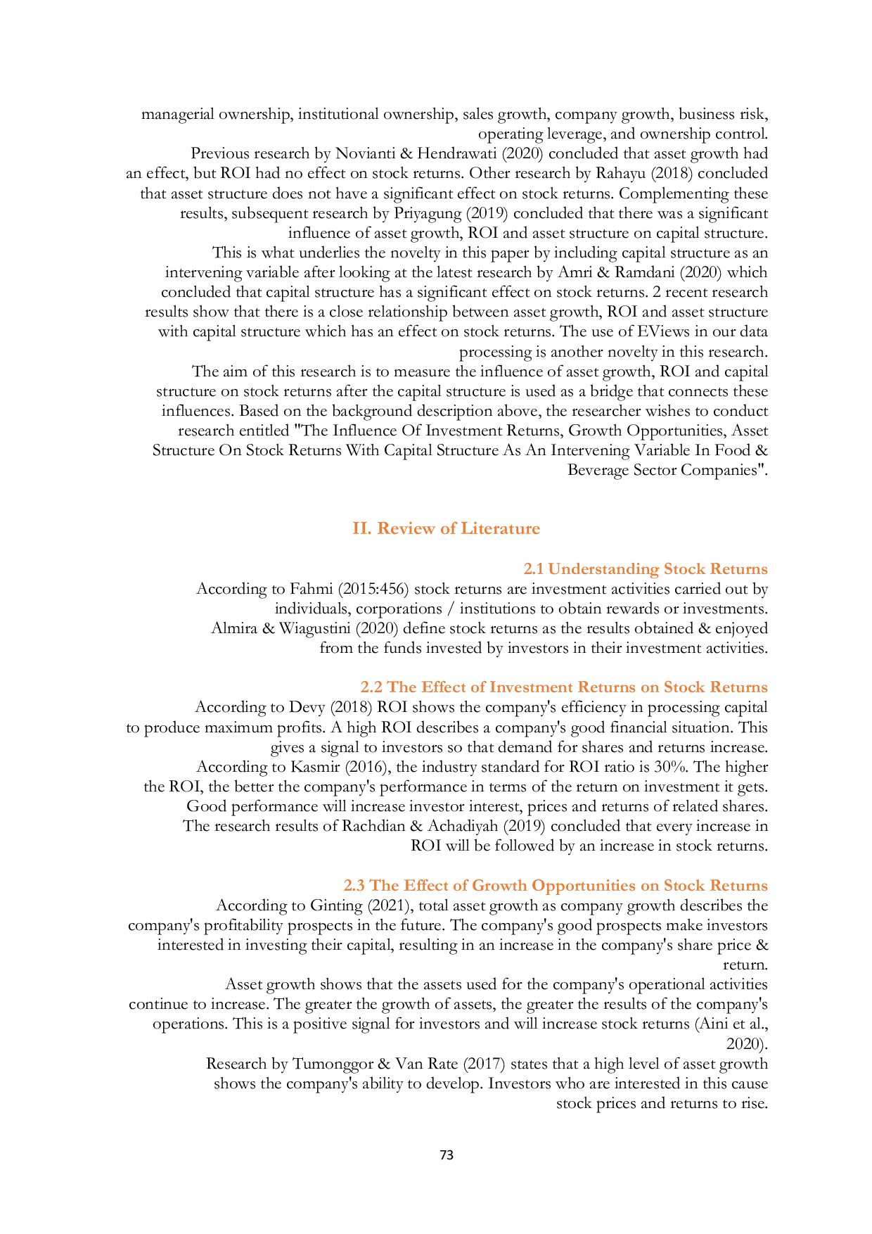 JURIS The Influence of Investment Returns Growth Opportunities Asset Structure on Stock Returns With Capital Structure as an Intervening Variable in Food Beverage Sector Companies