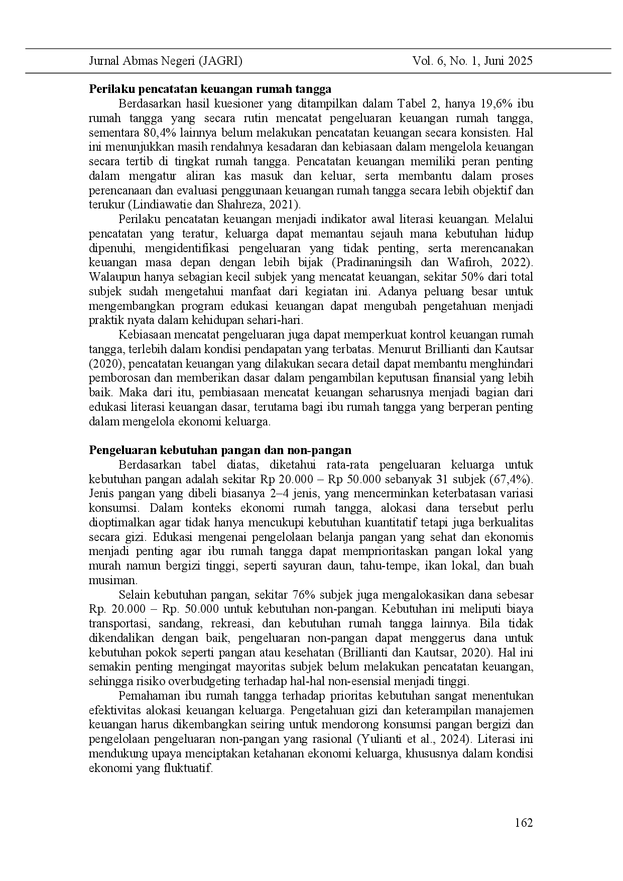 juris Improving Household Financial Literacy through Nutriladder Educational Media at the Stunting Locus of Sukabumi City