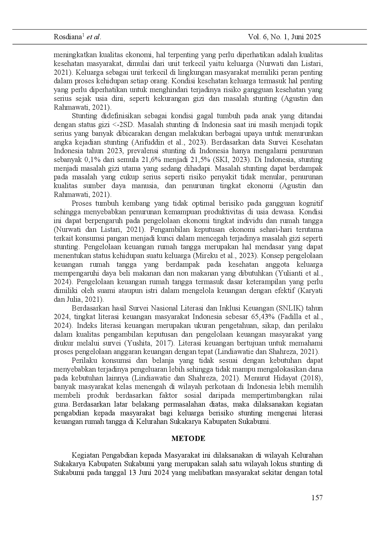 juris Improving Household Financial Literacy through Nutriladder Educational Media at the Stunting Locus of Sukabumi City