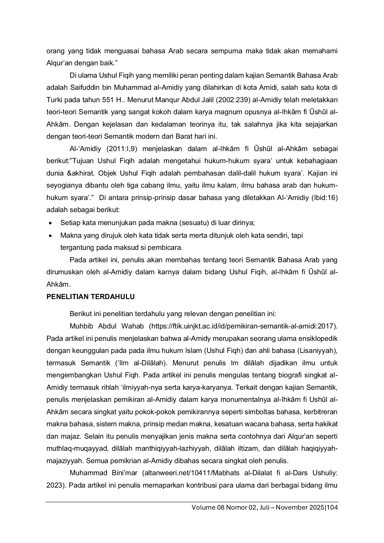 JURIS Teori Semantik Bahasa Arab Al Amidiy Dalam Kitab Al IhkAm Fi Ushl Al AhkAm