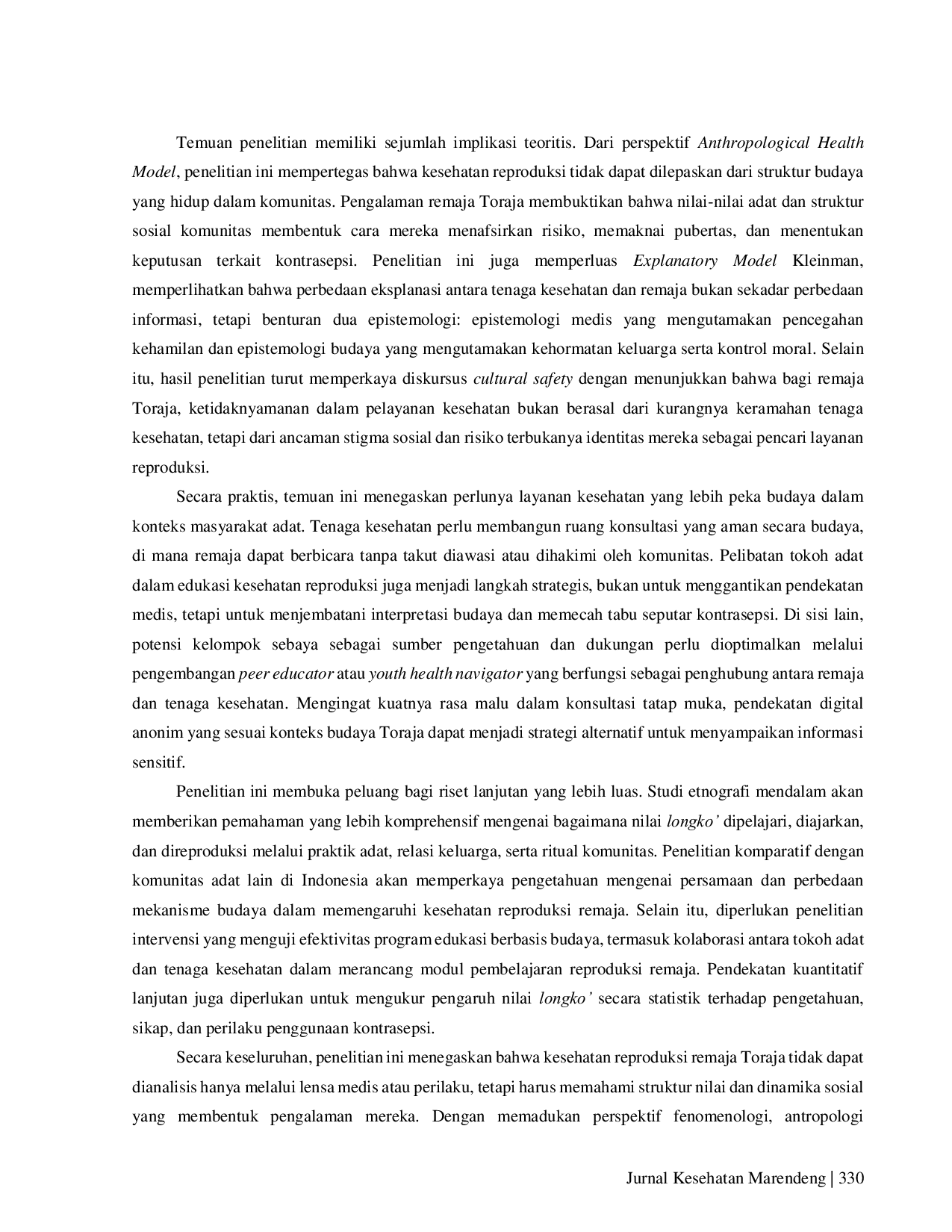 JURIS Budaya Longko Dan Penggunaan Kontrasepsi Remaja Studi Fenomenologis