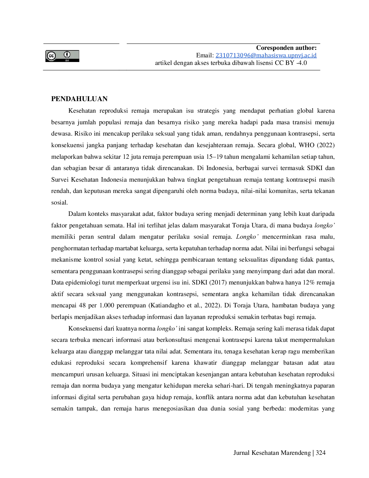 JURIS Budaya Longko Dan Penggunaan Kontrasepsi Remaja Studi Fenomenologis