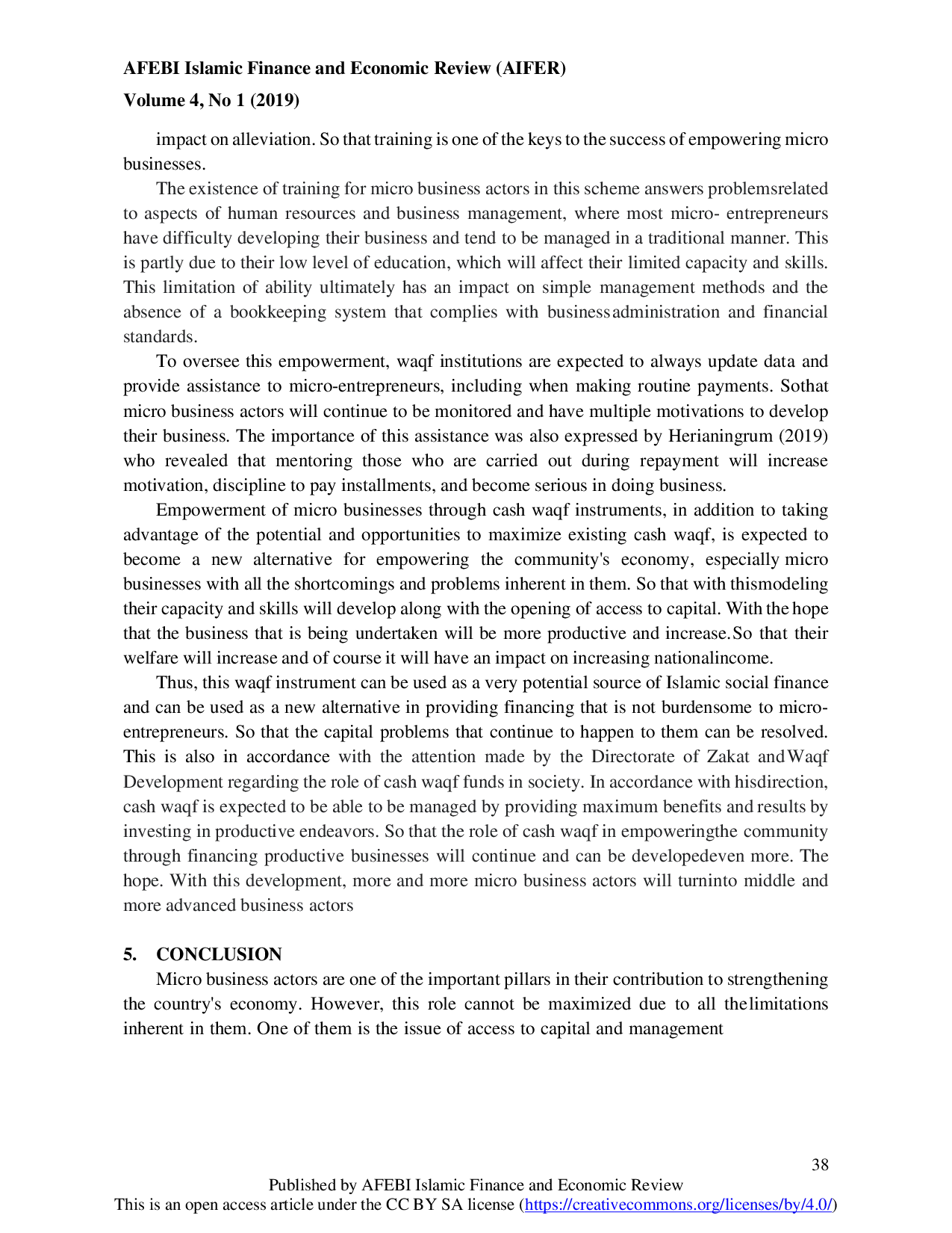 JURIS Micro Business Empowerment Model Through Cash Waqf