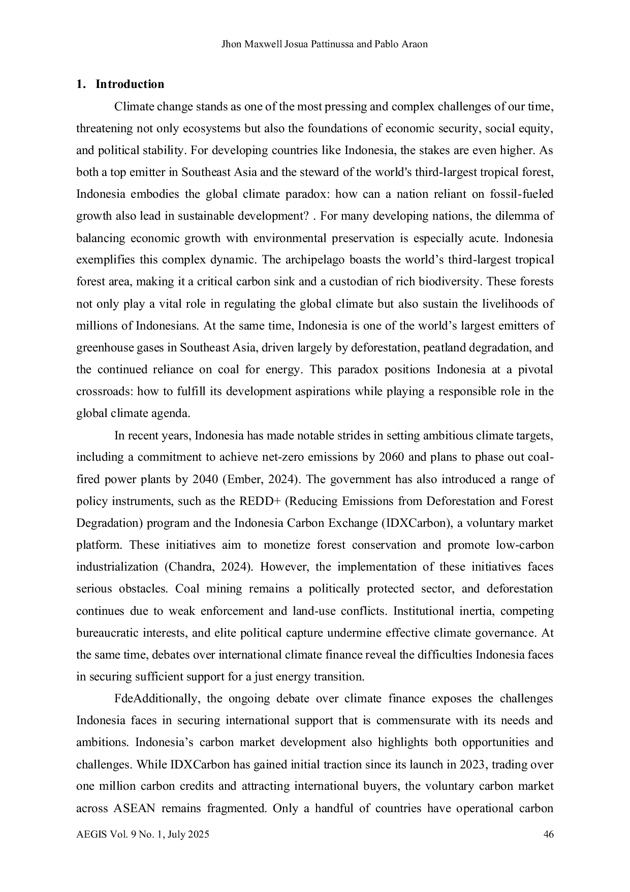 JURIS Global Climate Crisis Challenge and Opportunity for Indonesia