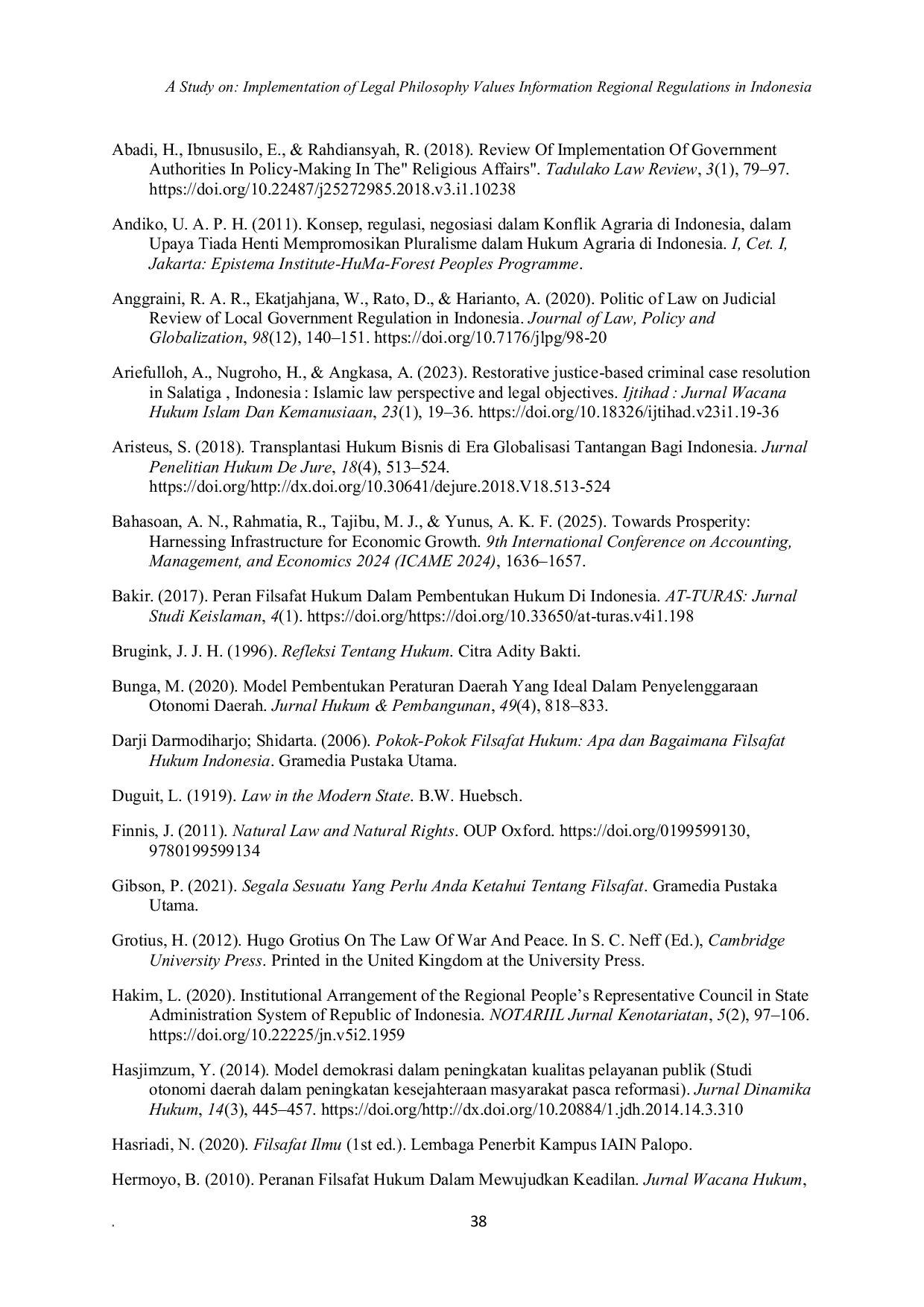 JURIS A Study on Implementation of Legal Philosophy Values Information Regional Regulations in Indonesia A Study on Implementation of Legal Philosophy Values Information Regional Regulations in Indonesia