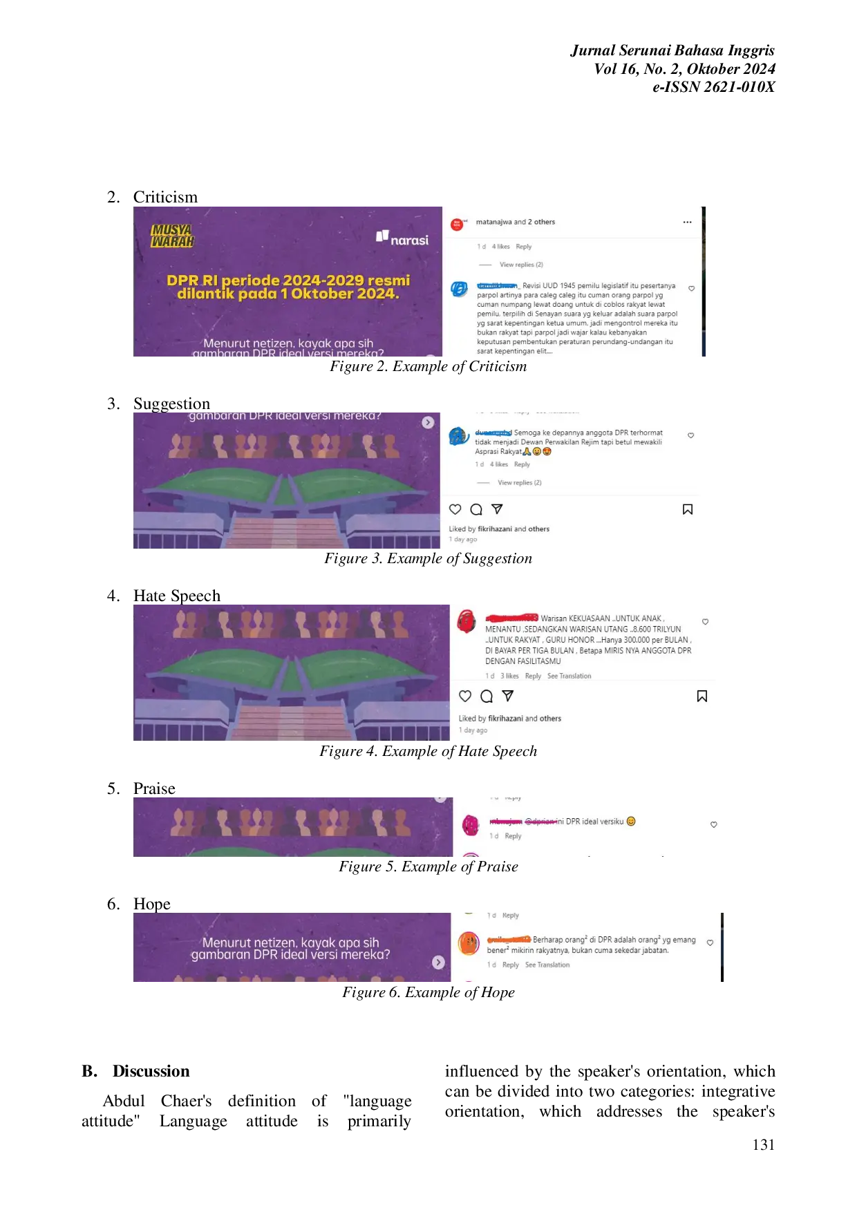 JURIS Netizen Comments in Language Attitude Paradigm