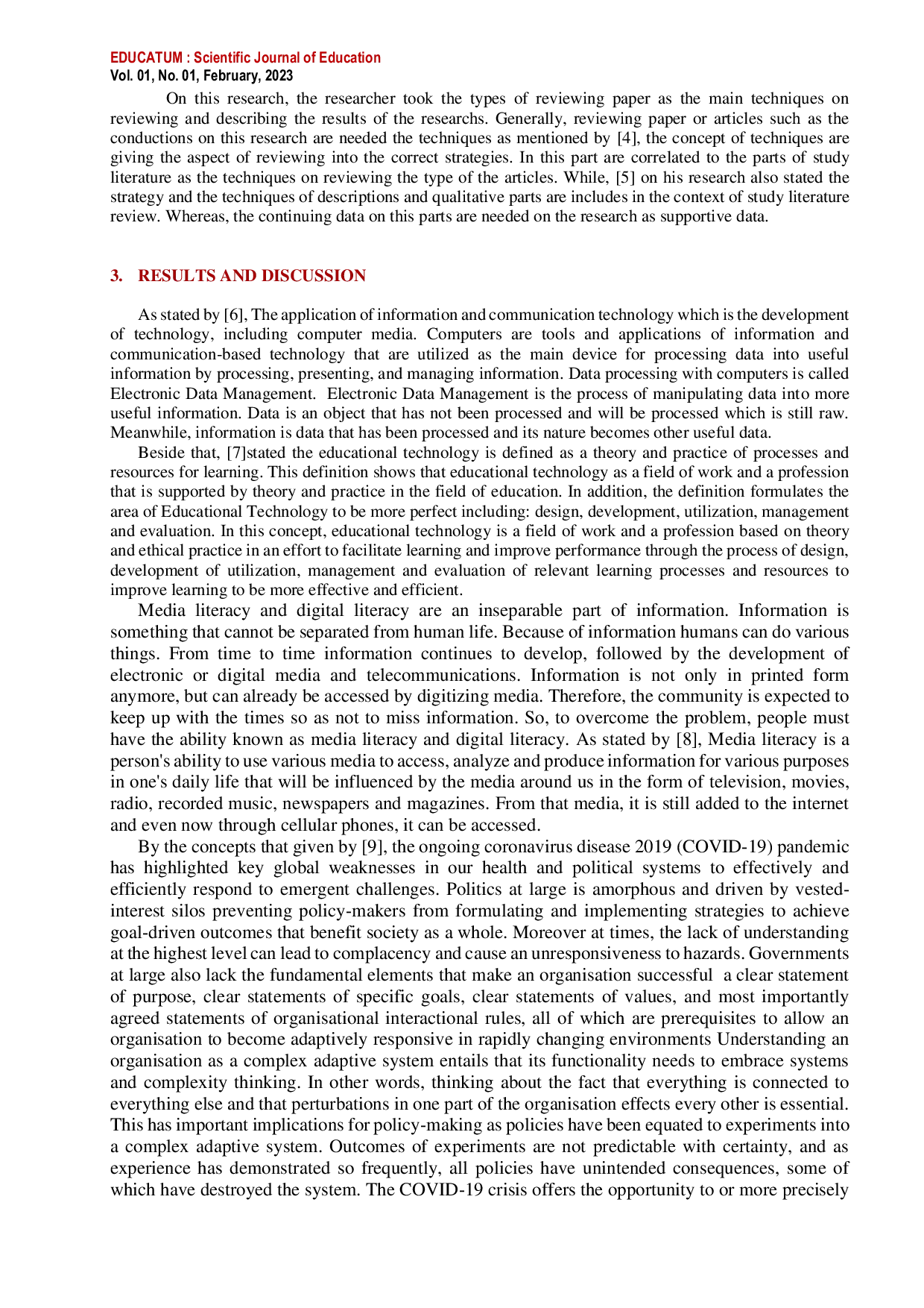 JURIS Factors of The Development of Educational Technology and Media Literacy in a Pandemic Situation