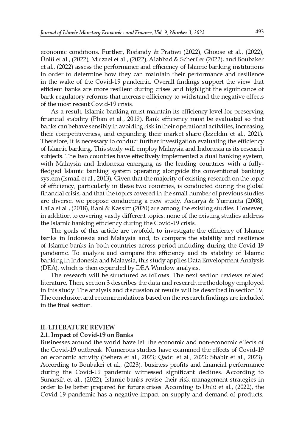 juris Stability of Islamic Bank Efficiency in Indonesia and Malaysia Has Covid 19 Made Any Difference