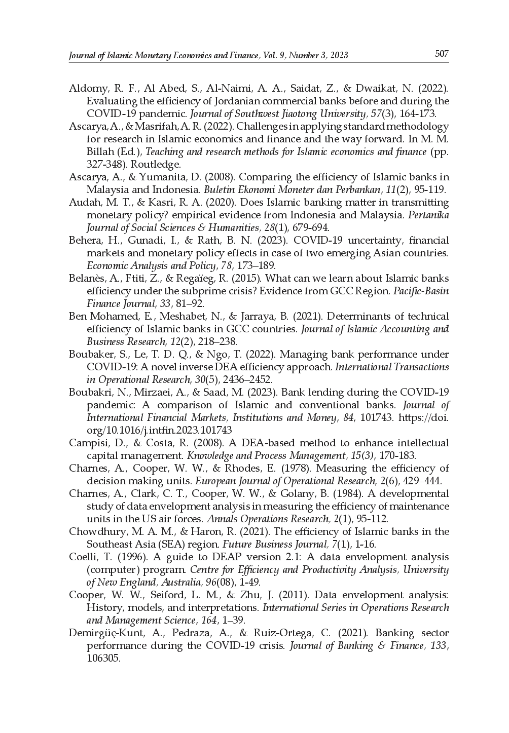 juris Stability of Islamic Bank Efficiency in Indonesia and Malaysia Has Covid 19 Made Any Difference