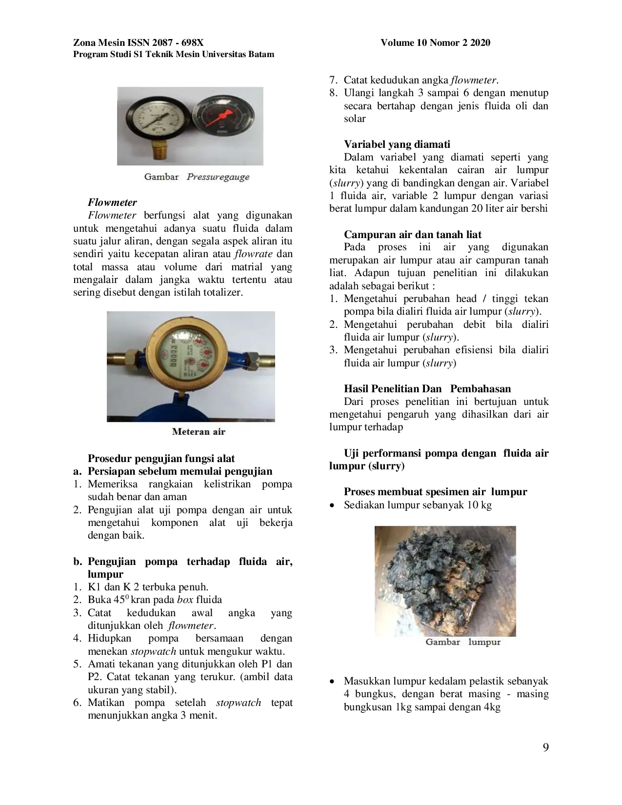 JURIS Analisa Karakteristik Pompa Sentrifugal Terhadap Fluida Lumpur Slurry