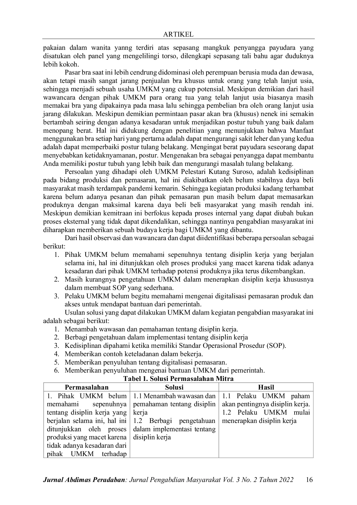 JURIS Penguatan Budaya Disiplin Kerja Bagi Pelaku UMKM Pelestari Kutang Suroso di Kecamatan Katapang Kabupaten Bandung