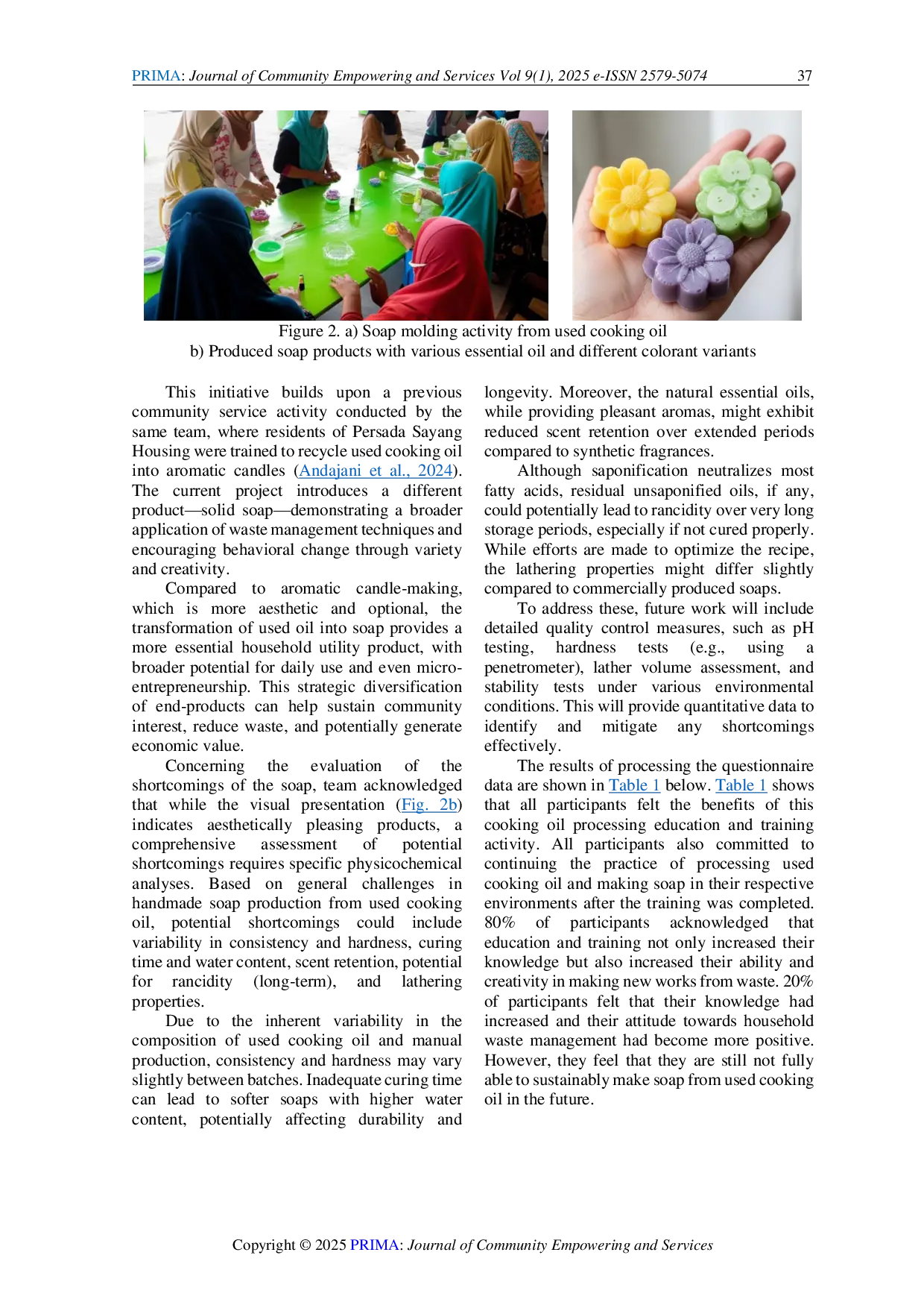 JURIS Empowering Urban Community in Kediri through Training to Convert Used Cooking Oil into Eco Friendly Soap