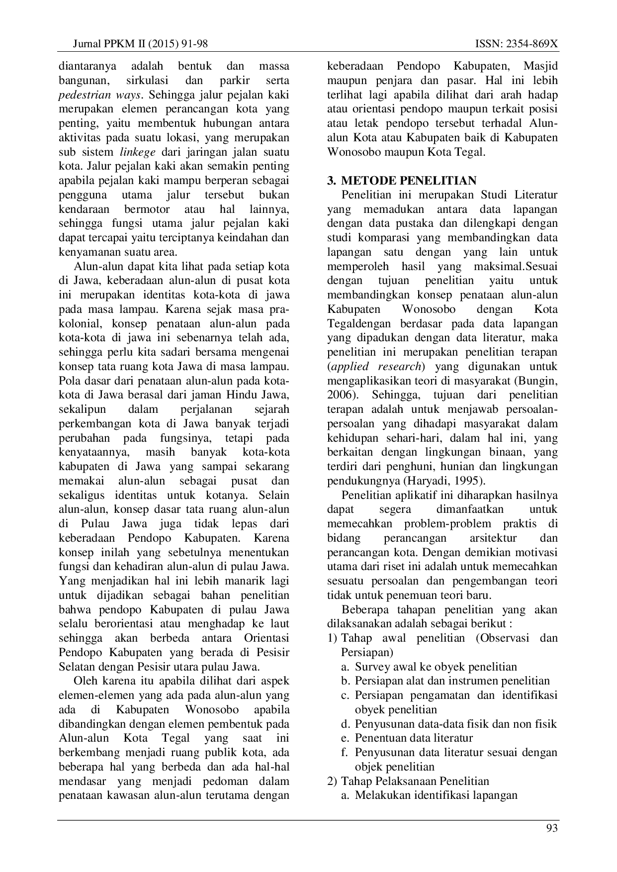 juris Orientasi Pendopo Kabupaten Terhadap Laut Pada Kota kota Di Jawa Tengah Studi Komparasi Kabupaten Wonosobo Pesisir Selatan Dengan Kota Tegal Pesisir Utara