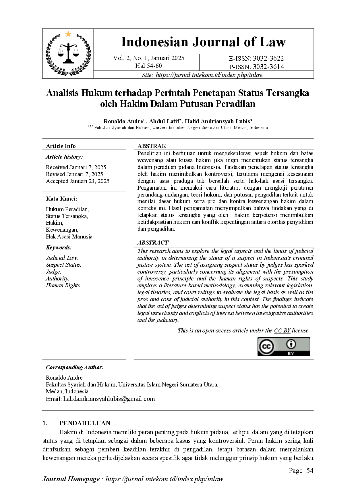 juris Analisis Hukum terhadap Perintah Penetapan Status Tersangka oleh Hakim Dalam Putusan Peradilan