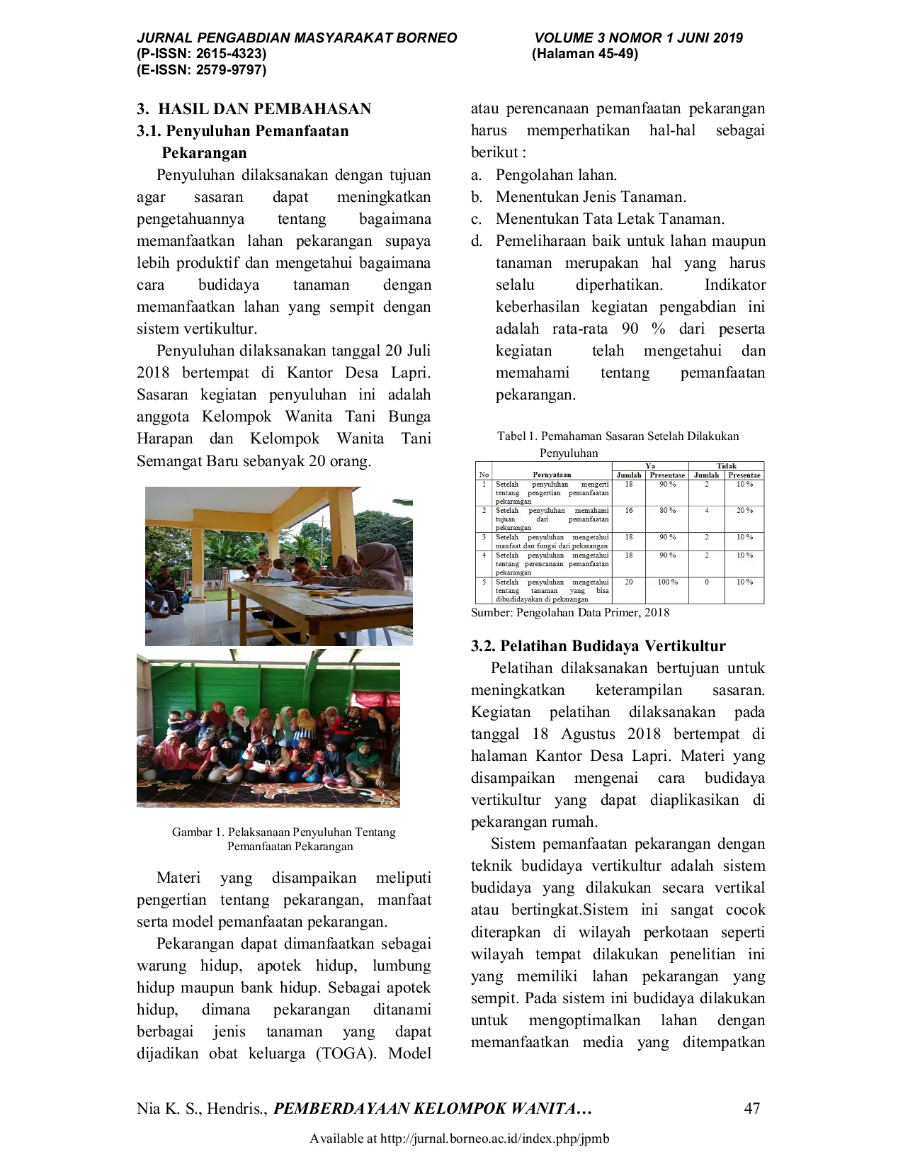 JURIS PEMBERDAYAAN KELOMPOK WANITA TANI DALAM PEMANFAATAN PEKARANGAN DI DESA LAPRI KABUPATEN NUNUKAN