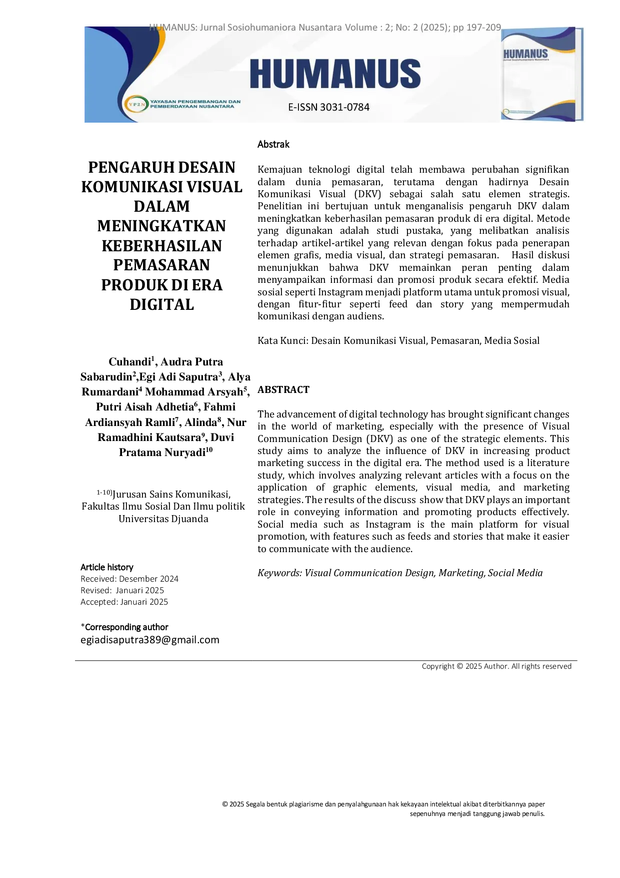 JURIS Pengaruh Desain Komunikasi Visual Dalam Meningkatkan Keberhasilan Pemasaran Produk Di Era Digital