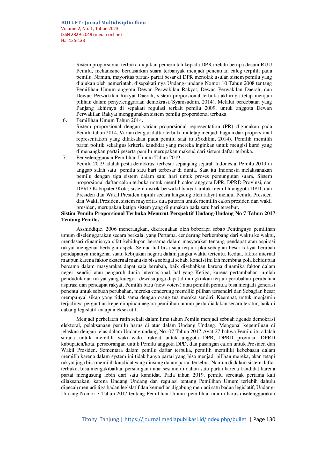 JURIS Getting to Know the Open Proportional System in Indonesia Towards the 2024 General Election