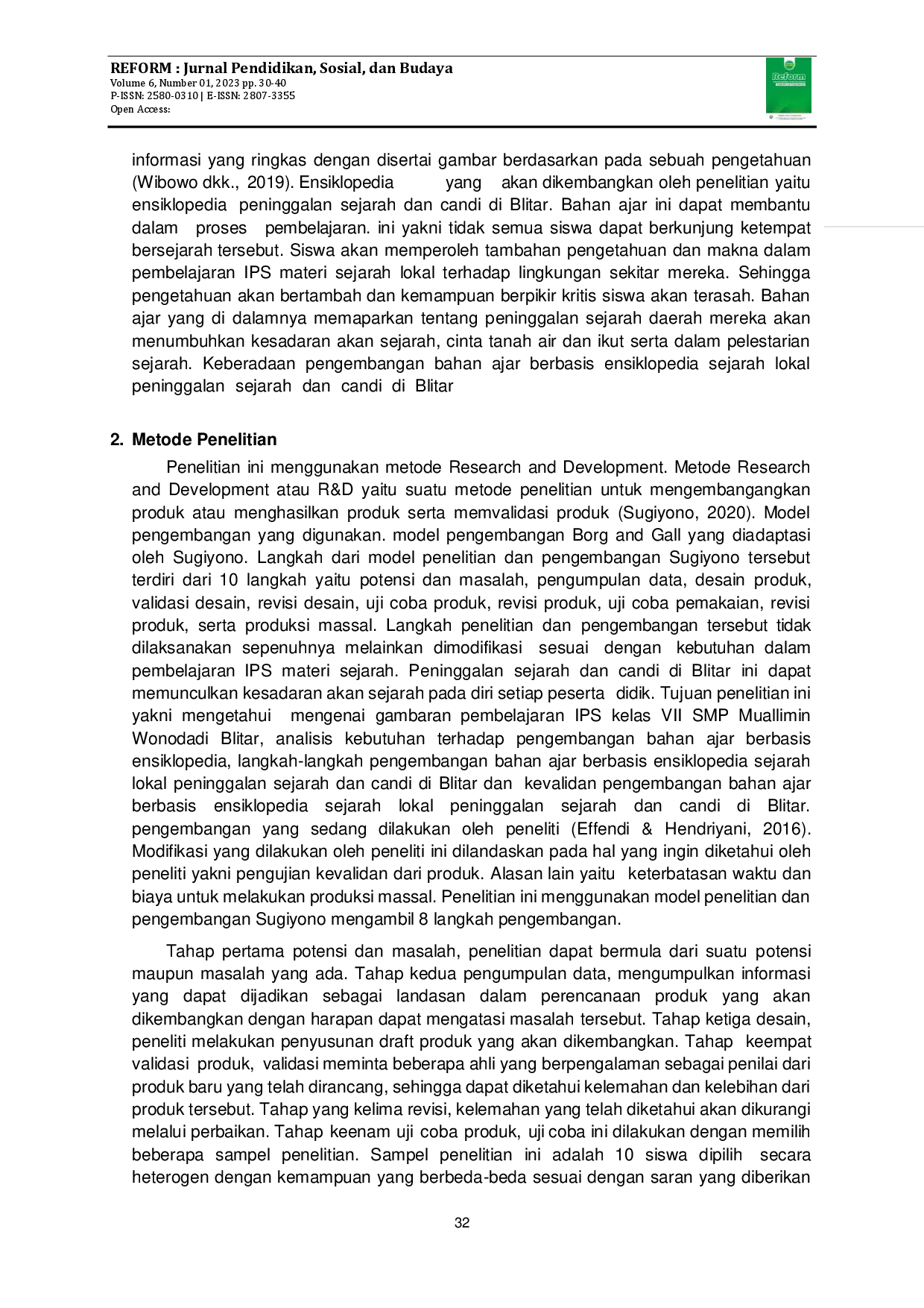 juris Pengembangan Bahan Ajar Berbasis Ensiklopedia Sejarah Lokal Peninggalan Sejarah Dan Candi Di Blitar