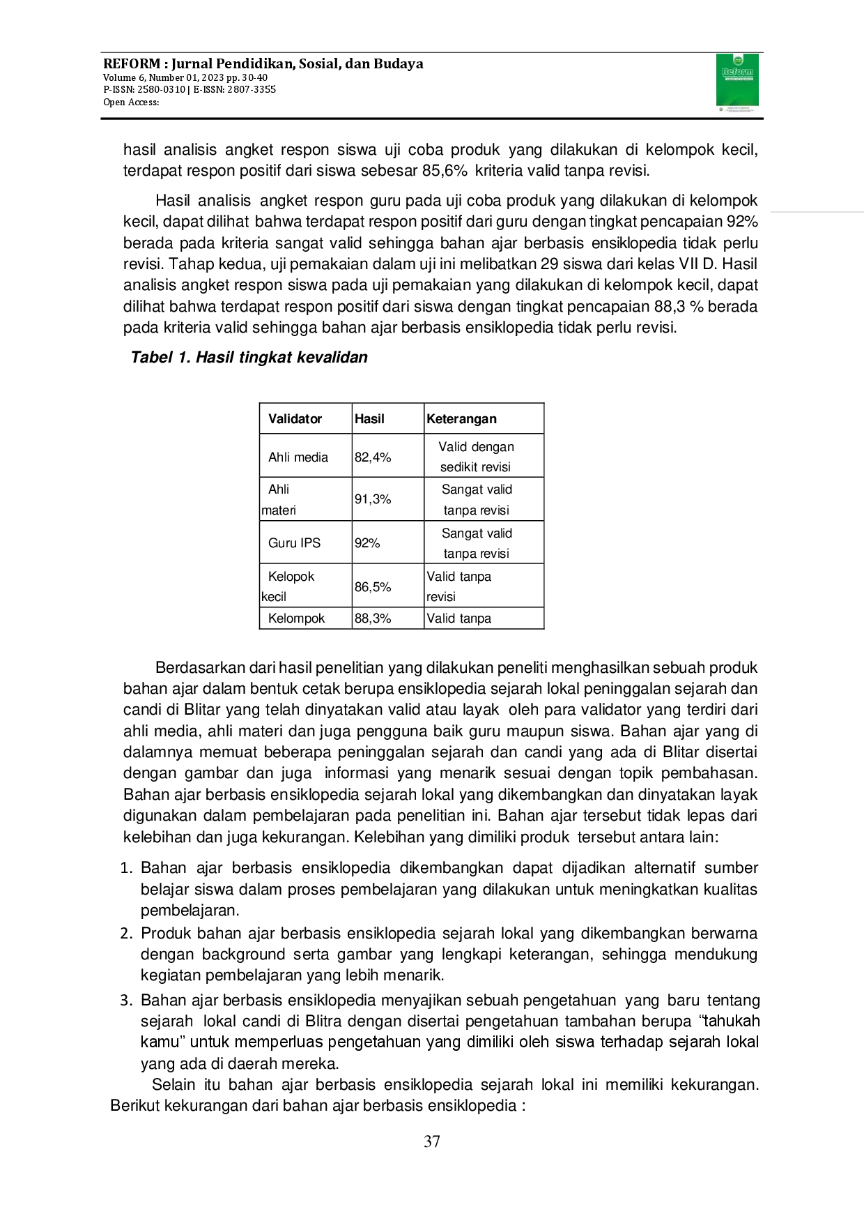 juris Pengembangan Bahan Ajar Berbasis Ensiklopedia Sejarah Lokal Peninggalan Sejarah Dan Candi Di Blitar