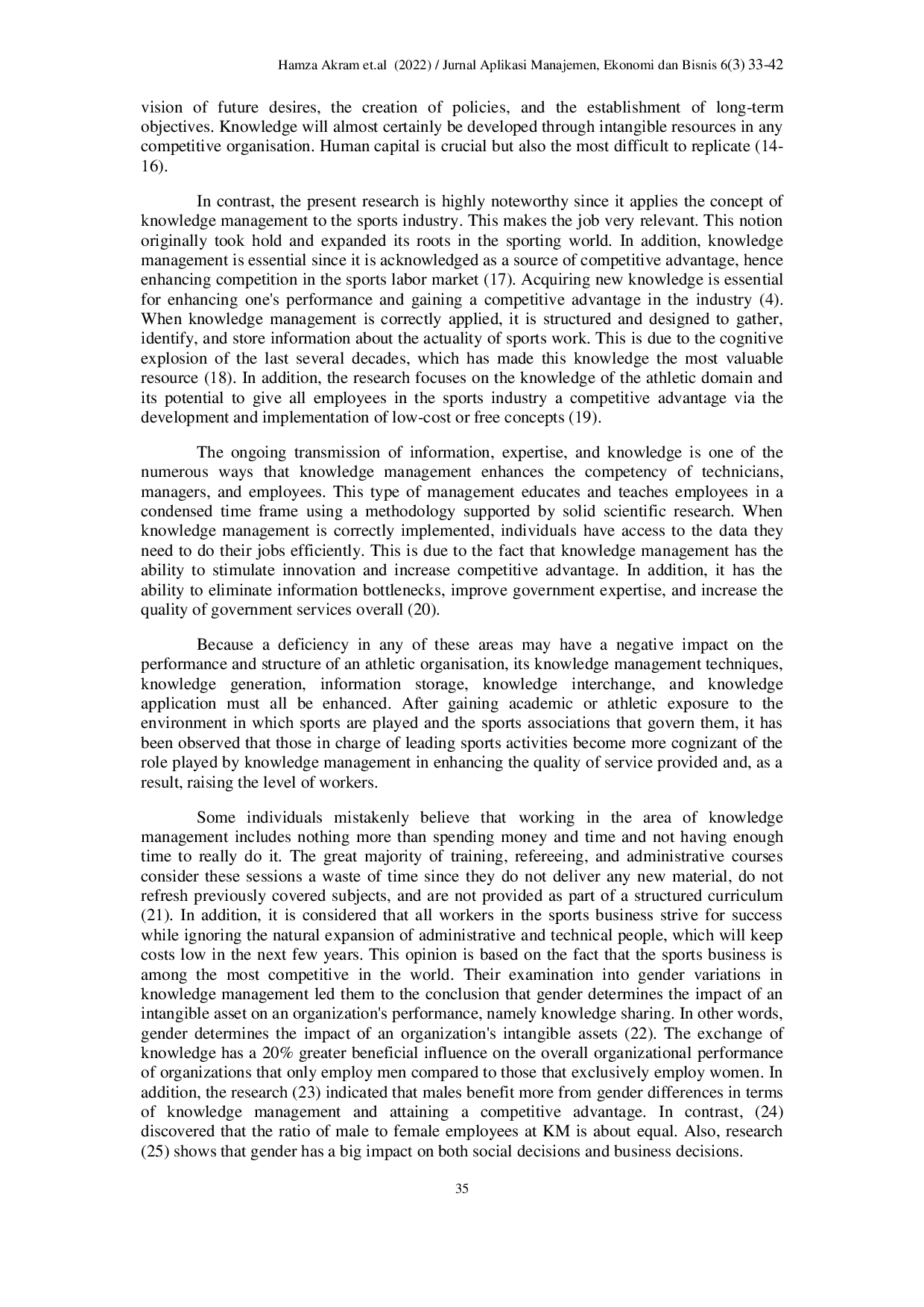 JURIS The Role of Athletic Knowledge Management in Obtaining a Competitive Advantage in the Sports Work Environment