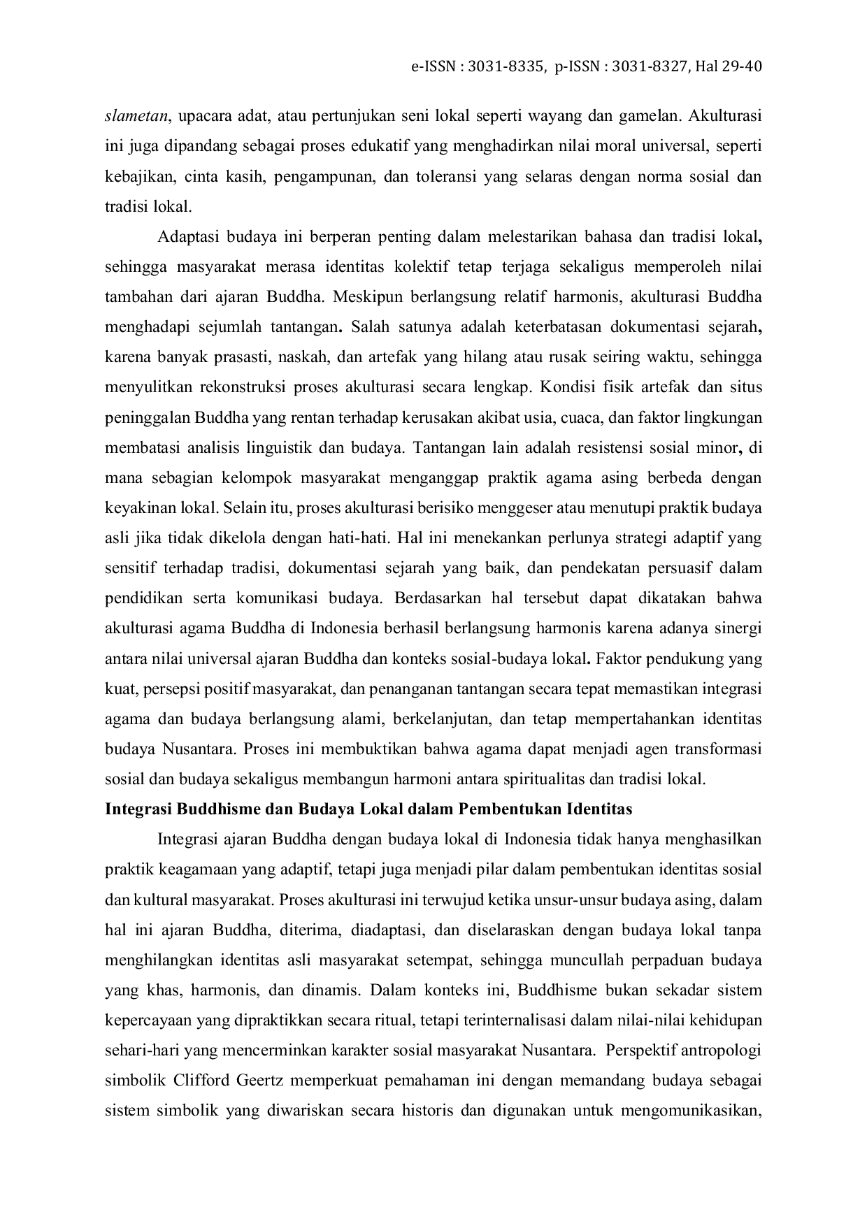 JURIS Akulturasi Buddhisme di Jawa Integrasi Ajaran Buddha dan Budaya Lokal dalam Pembentukan Simbolik Sosial