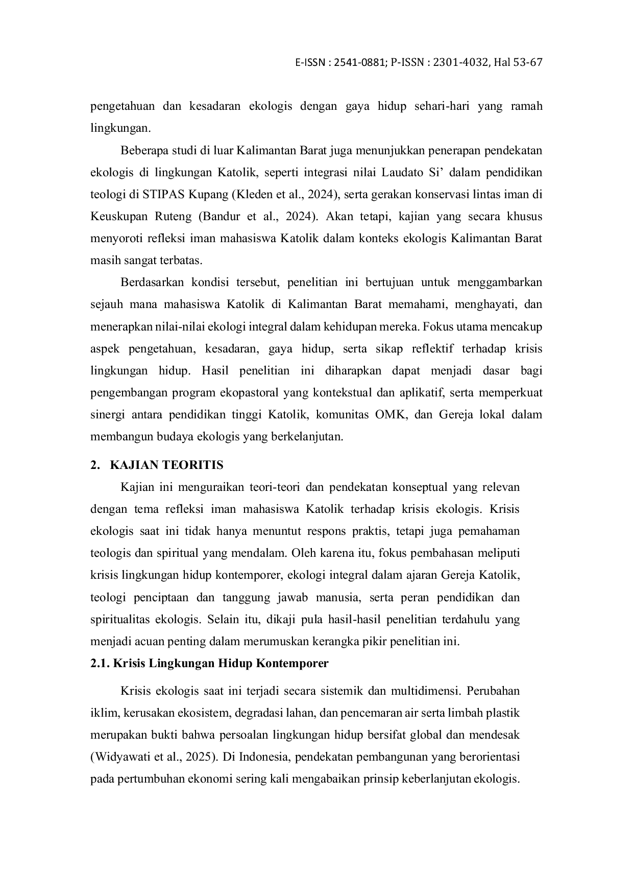 JURIS Dari Doa ke Aksi Refleksi Mahasiswa Katolik atas Krisis Ekologis di Kalimantan Barat