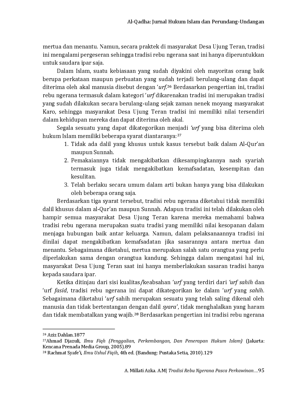 juris Tradisi Rebu Ngerana Pasca Perkawinan Pada Masyarakat Karo Sumatera Utara Perspektif Urf