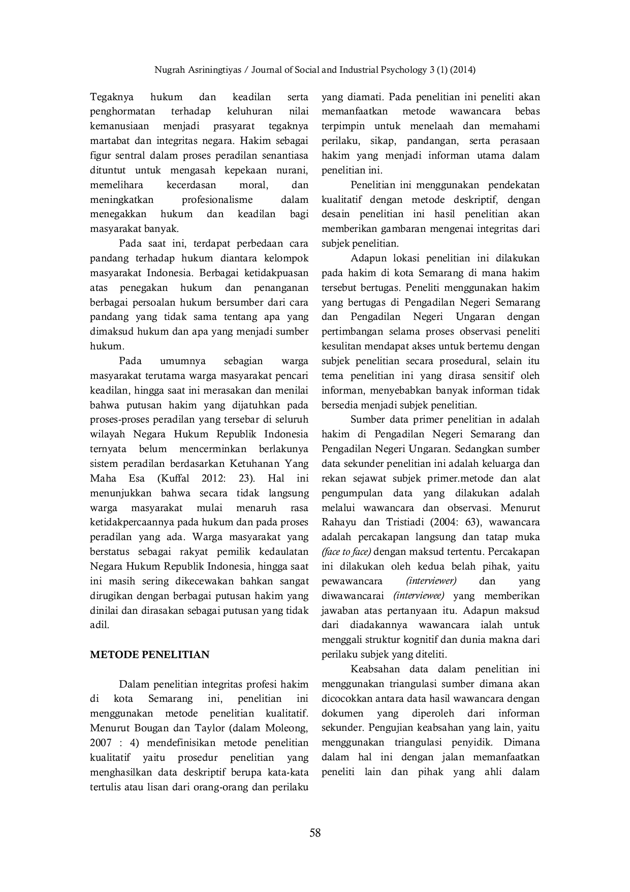 JURIS Integritas Profesi Hakim di Kota Semarang