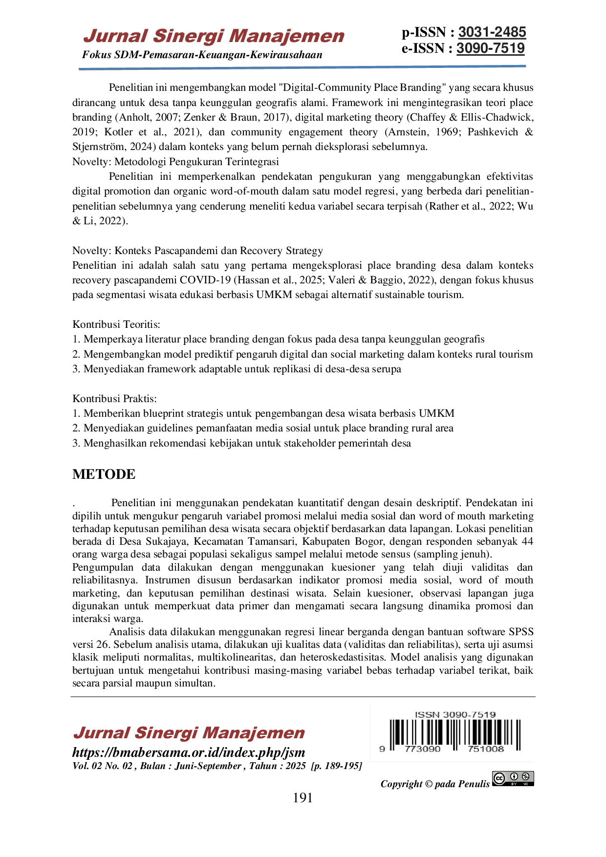 JURIS Place Branding Sukajaya Kecamatan Tamansari Kabupaten Bogor