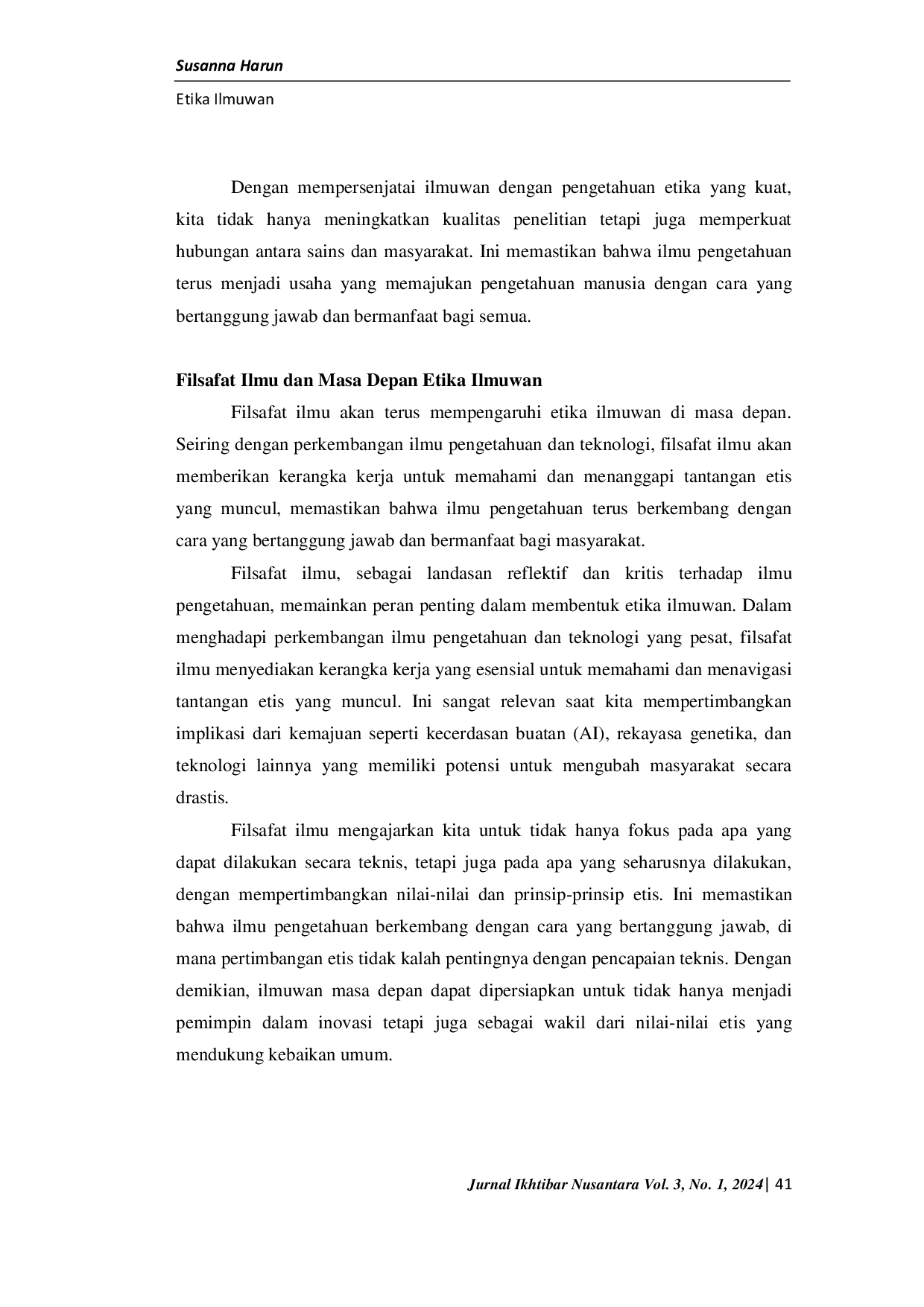 JURIS ETIKA ILMUWAN DALAM KERANGKA FILSAFAT ILMU Analisis dan Implikasi