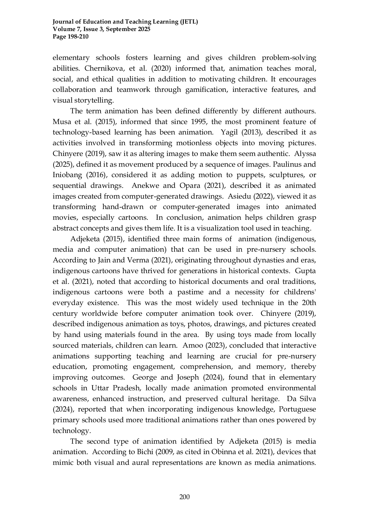 JURIS Influence of Animation on Pre Nursery School Children Learning Outcome in Osun State